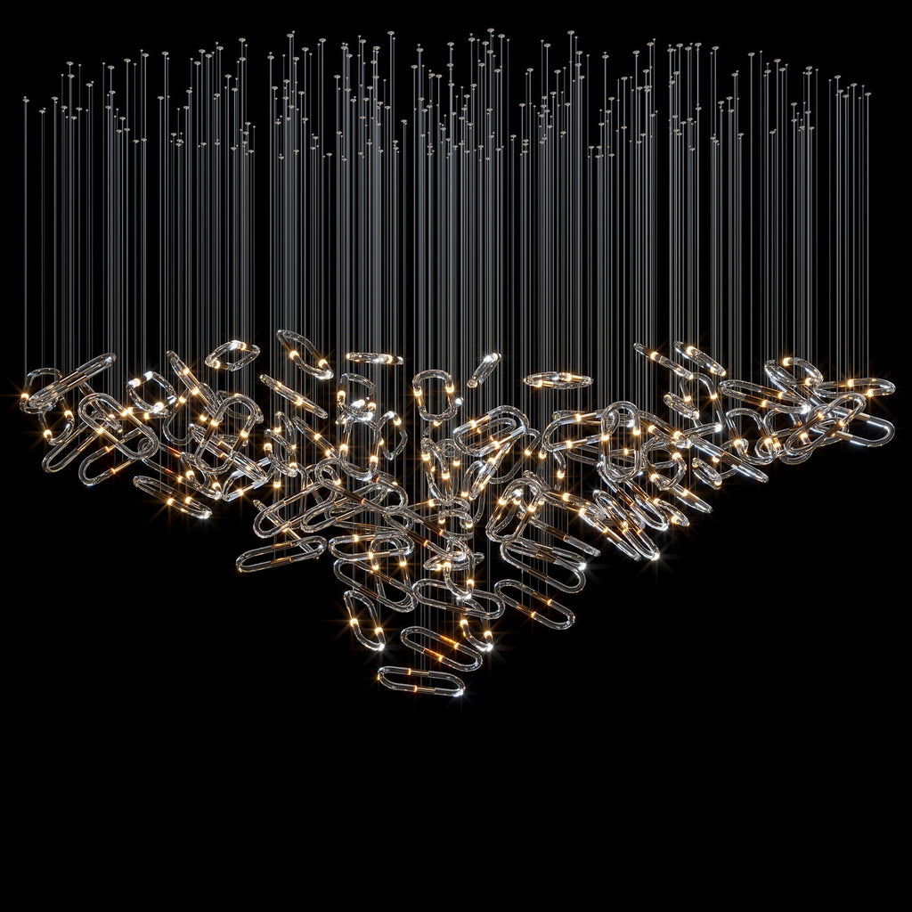 Glass Link Cascade Chandelier
