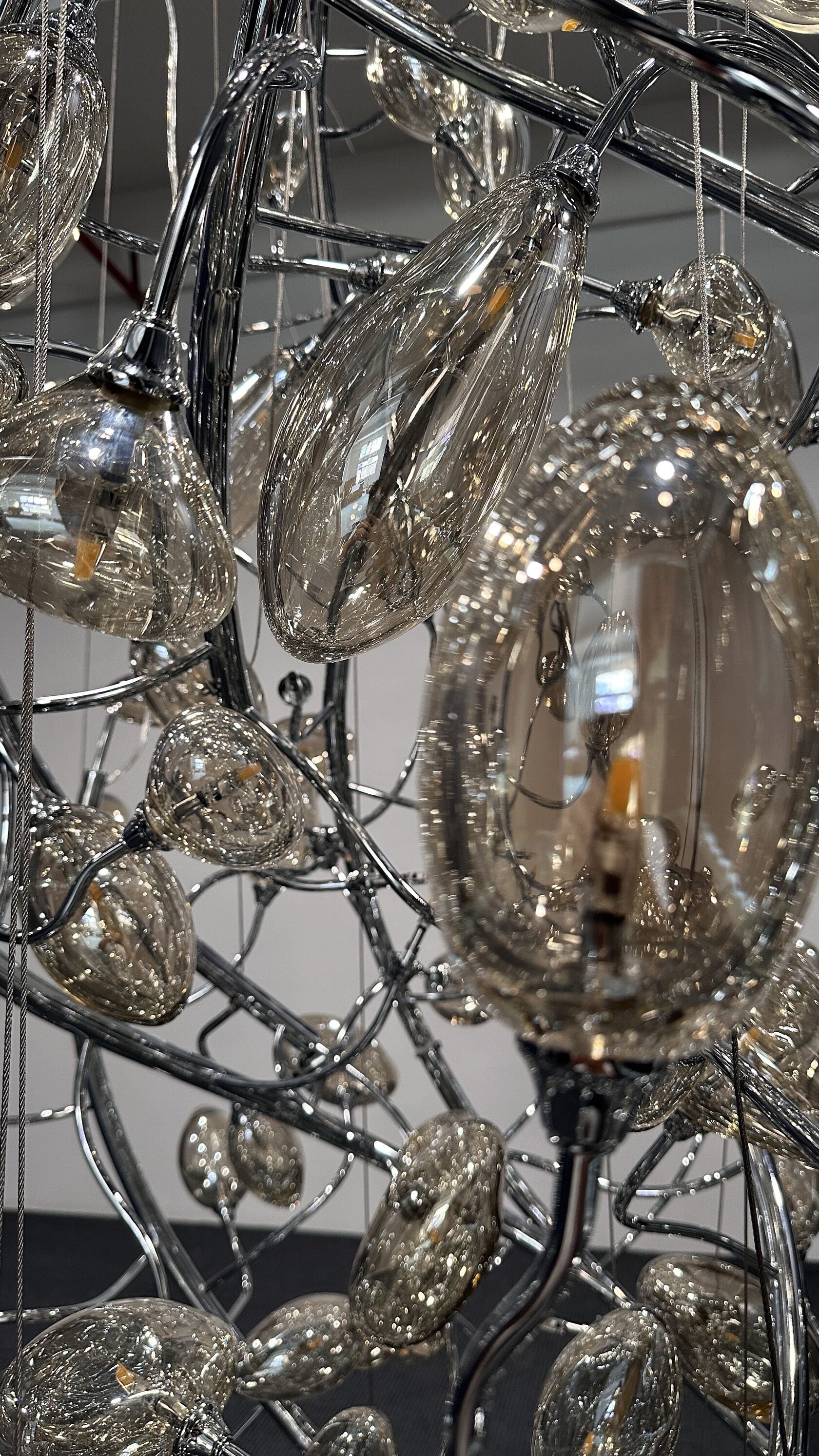 Silver Ribbon Rain Chandelier