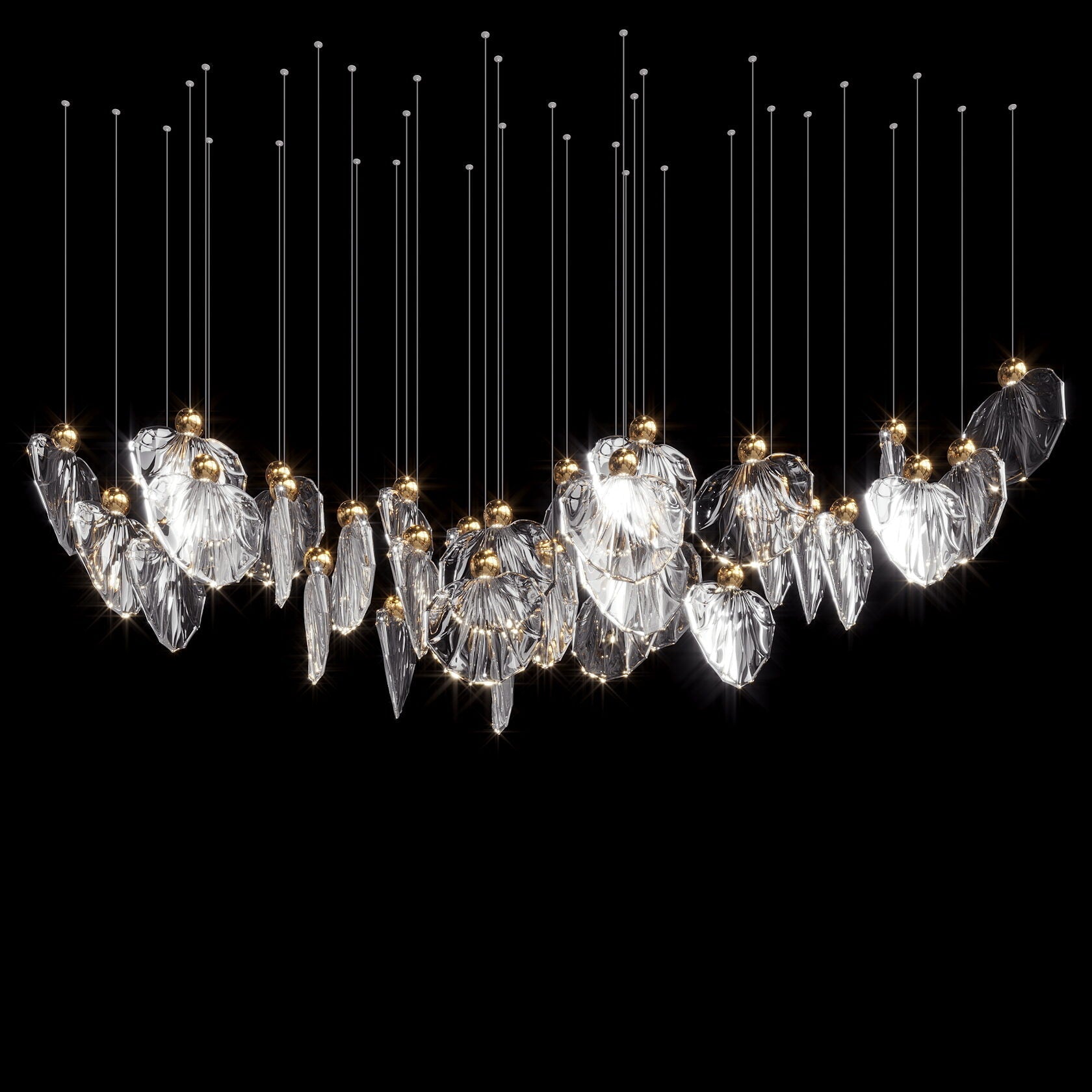 Smoke Shell Cluster Chandelier