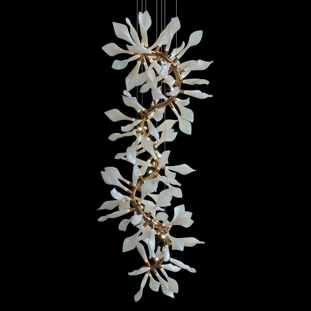White Calla Orbit Chandelier