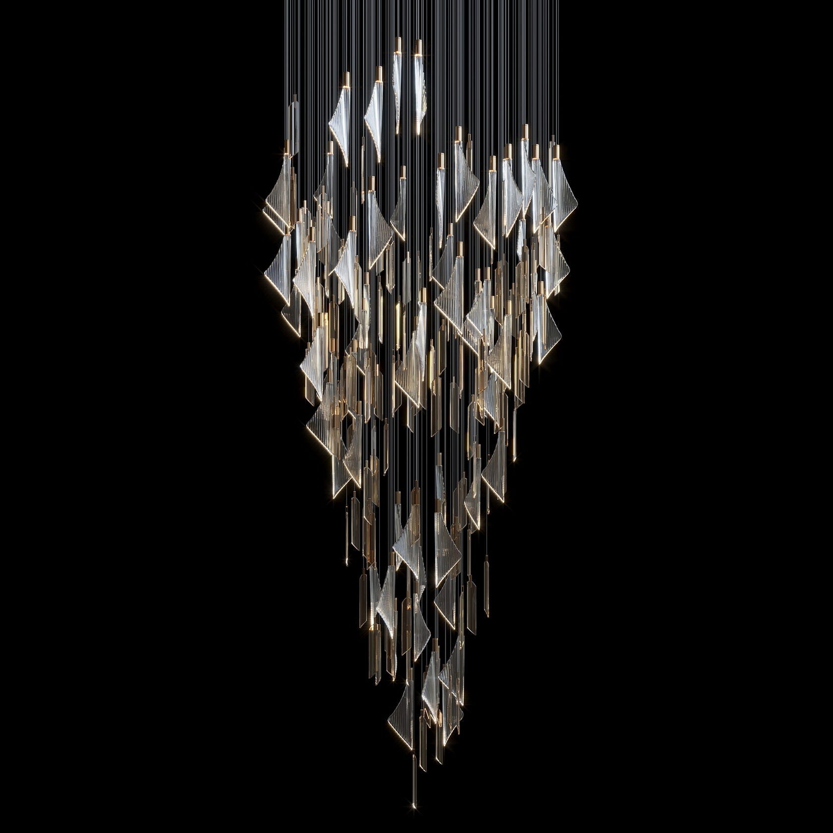 Crystal Sail Cascade Chandelier