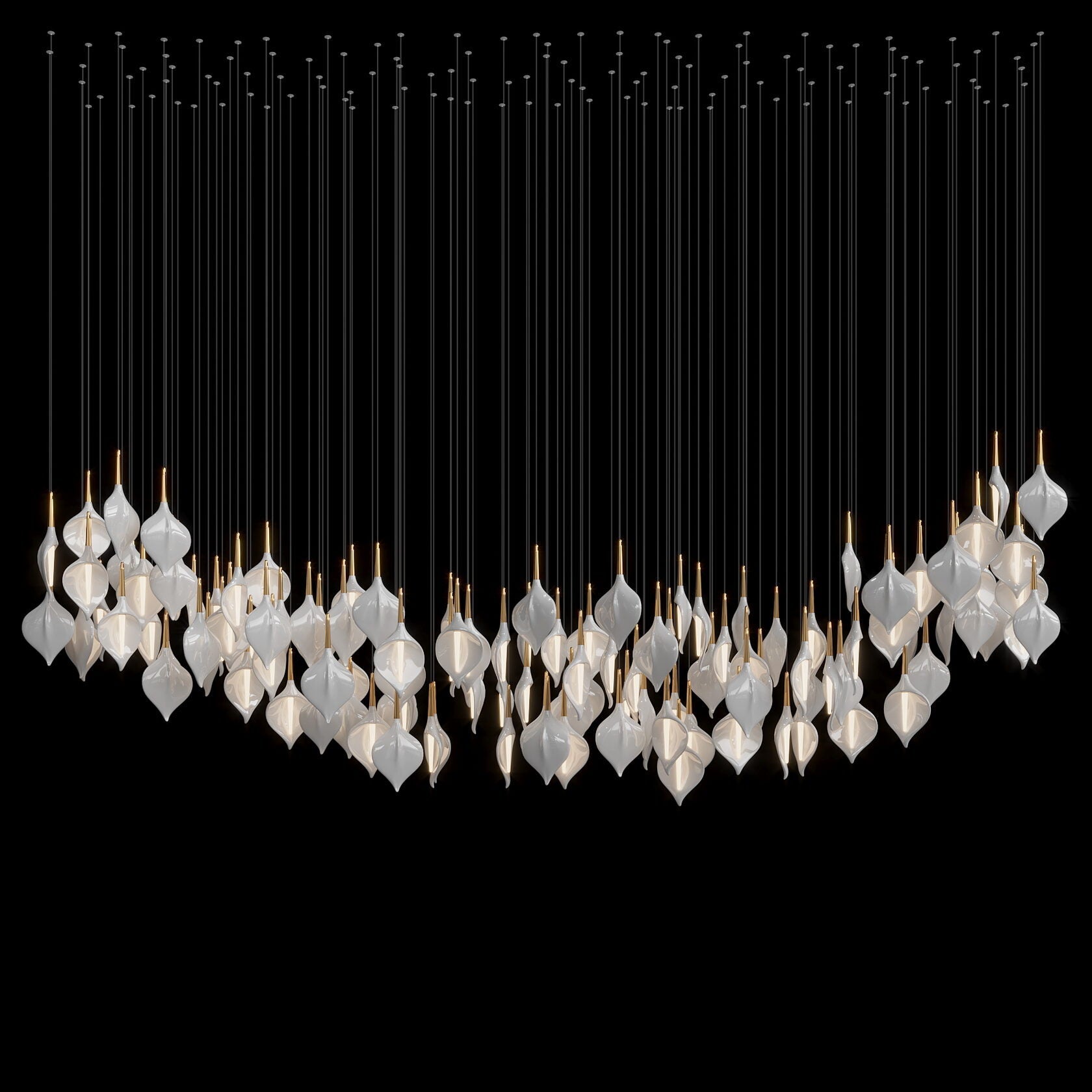 Gold Petal Cluster Chandelier