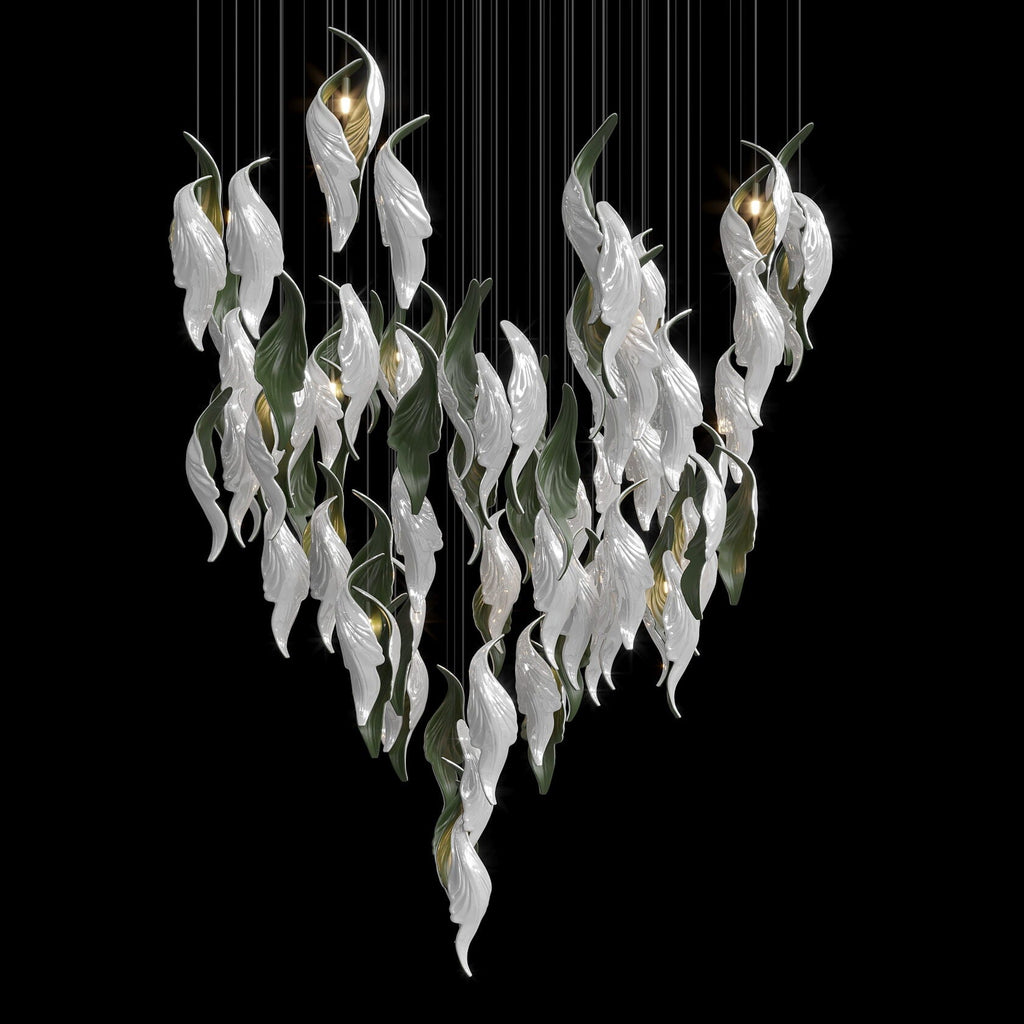 White Calla Veil Chandelier