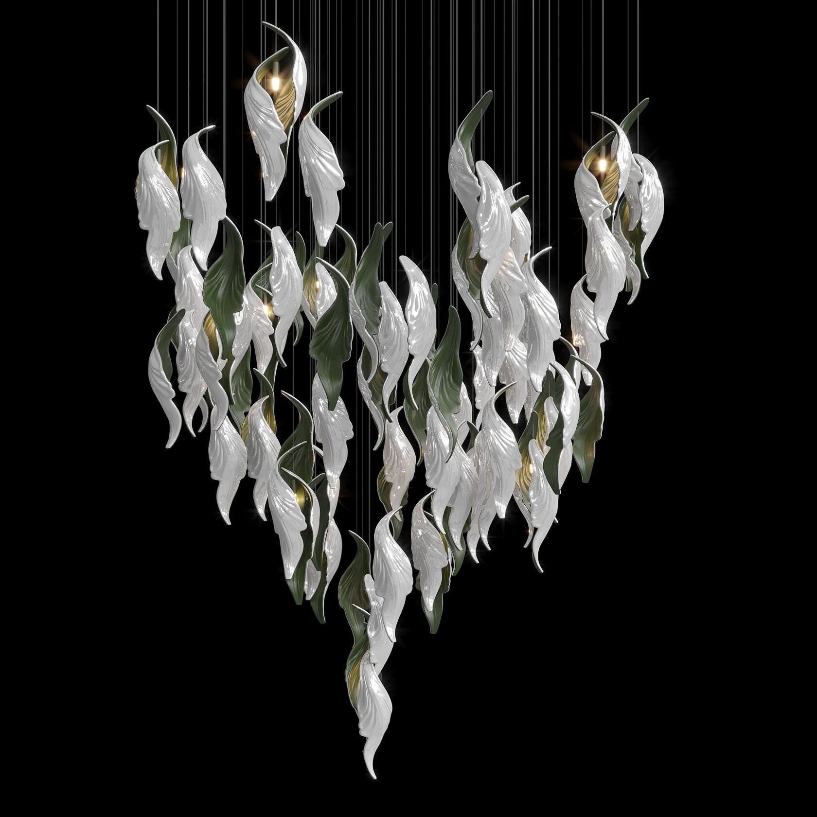 White Calla Veil Chandelier