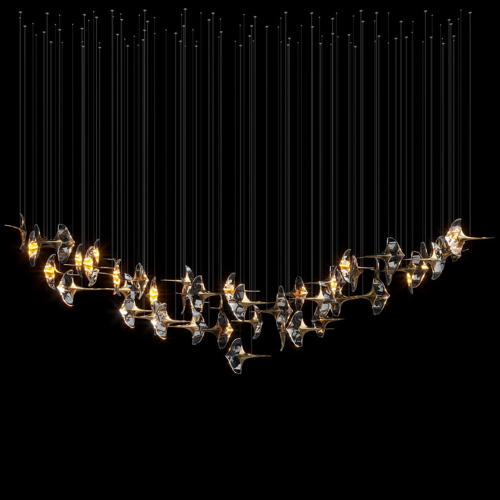 Clear Manta Cluster Chandelier