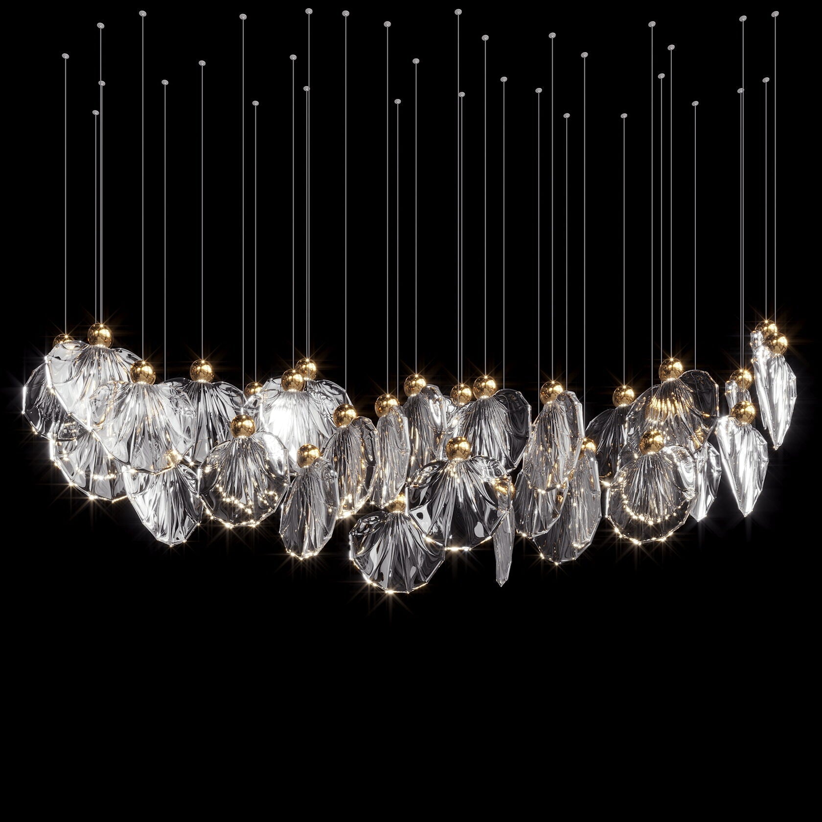 Smoke Shell Cluster Chandelier