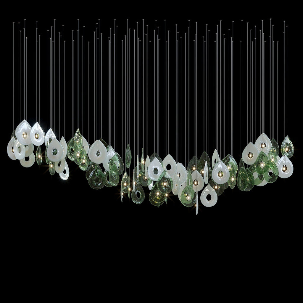Green Halo Drop Chandelier