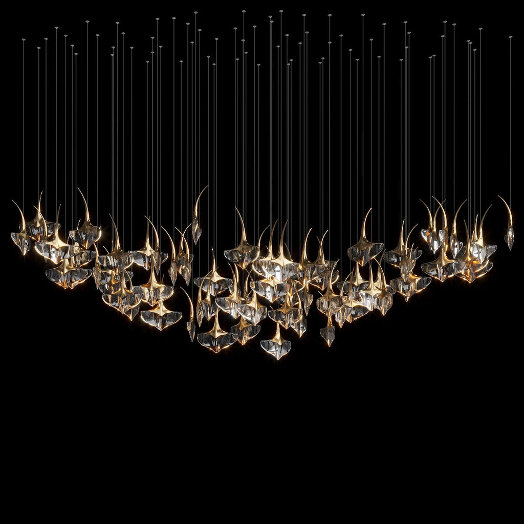 Clear Manta Cluster Chandelier