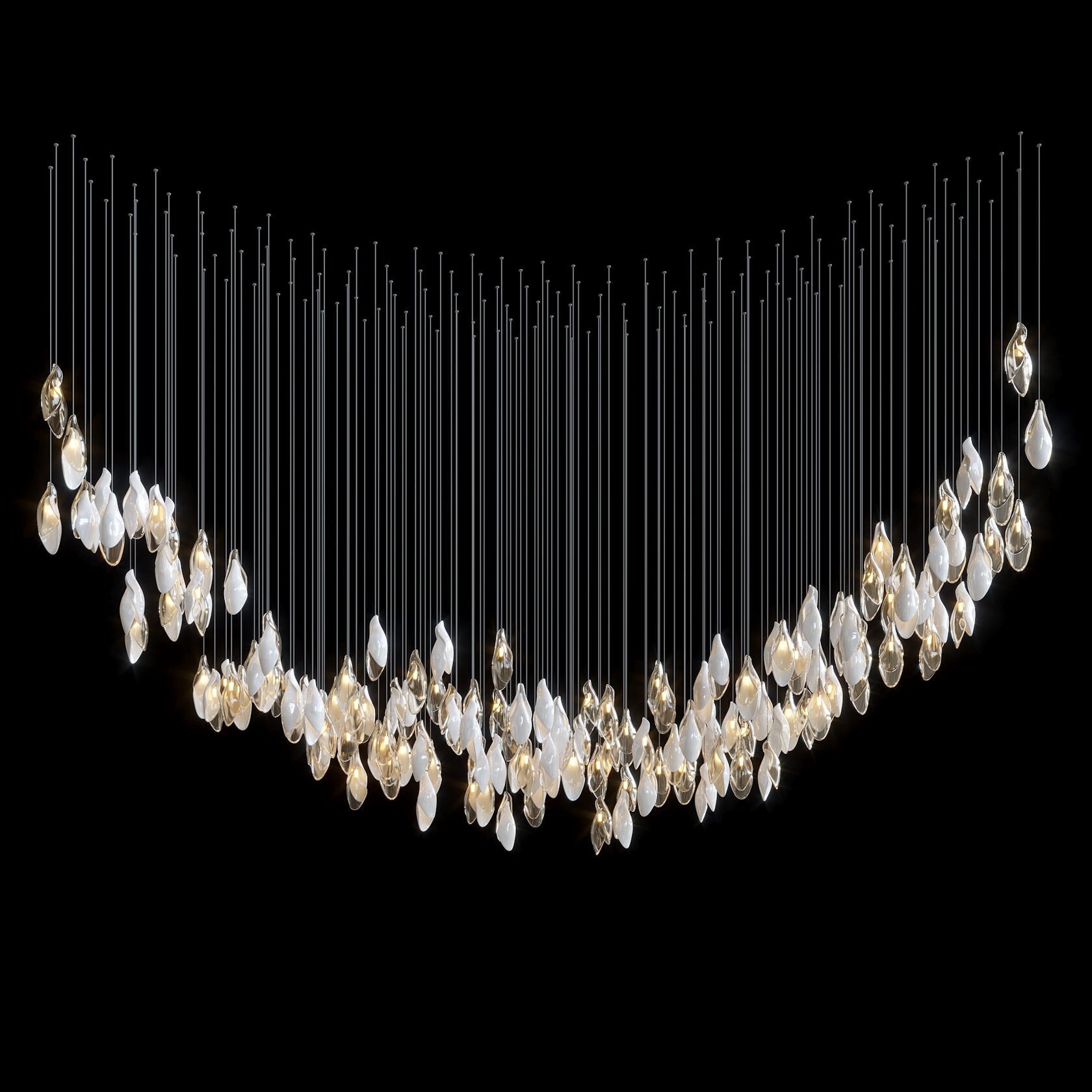 White Petal Drop Chandelier