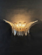 Murano Wall Lamp | 9 Smoked Palmette Glass | Set of 2
