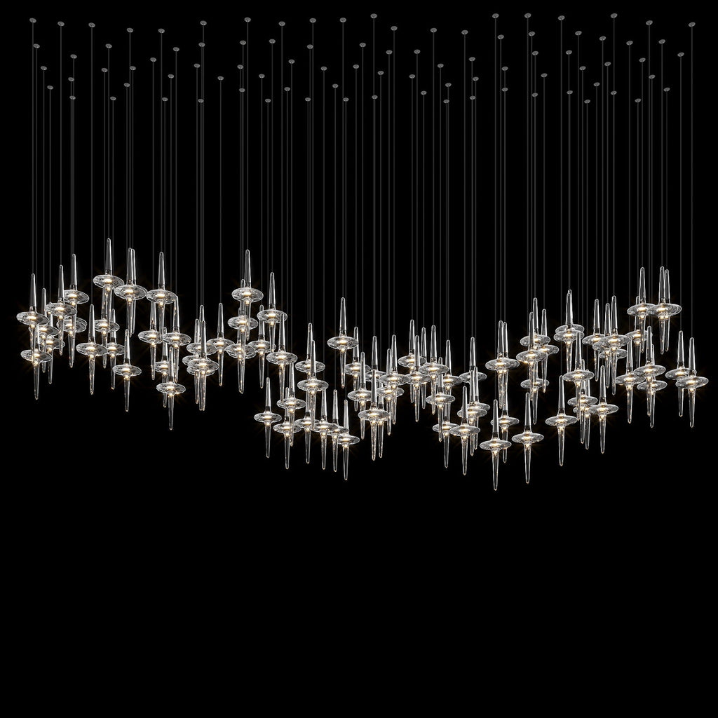 Crystal Icicle Saucer Chandelier