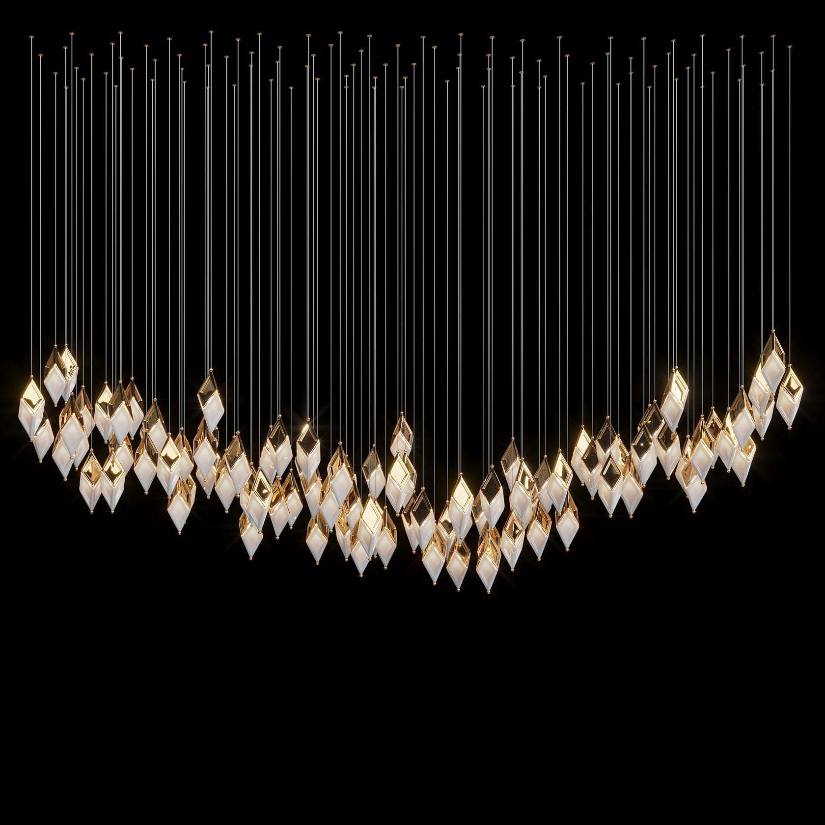 White Diamond Cascade Chandelier