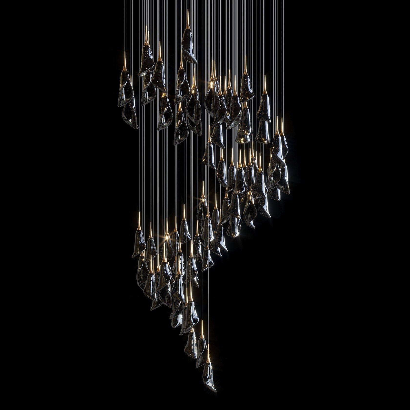 White Petal Drop Chandelier