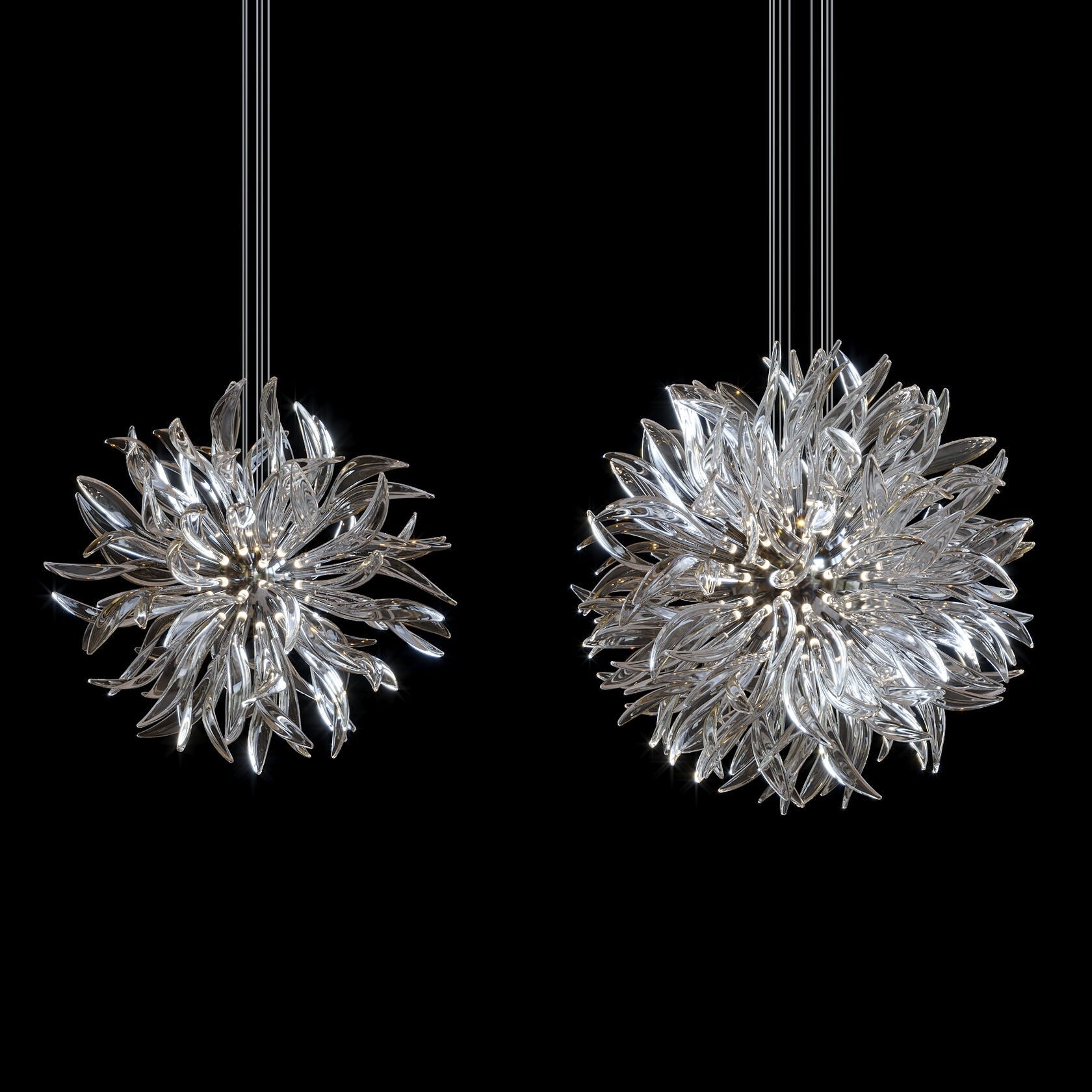 Smoke Palm Burst Chandelier