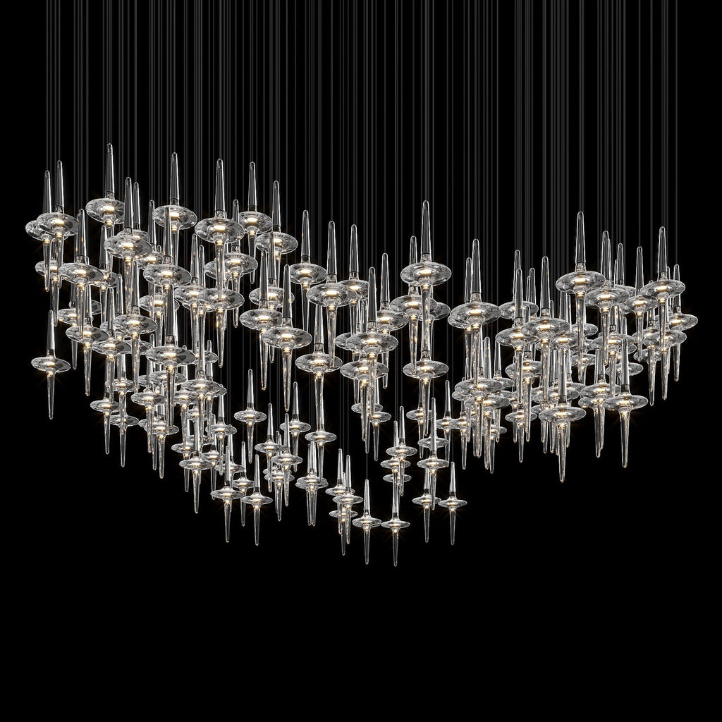 Crystal Icicle Saucer Chandelier