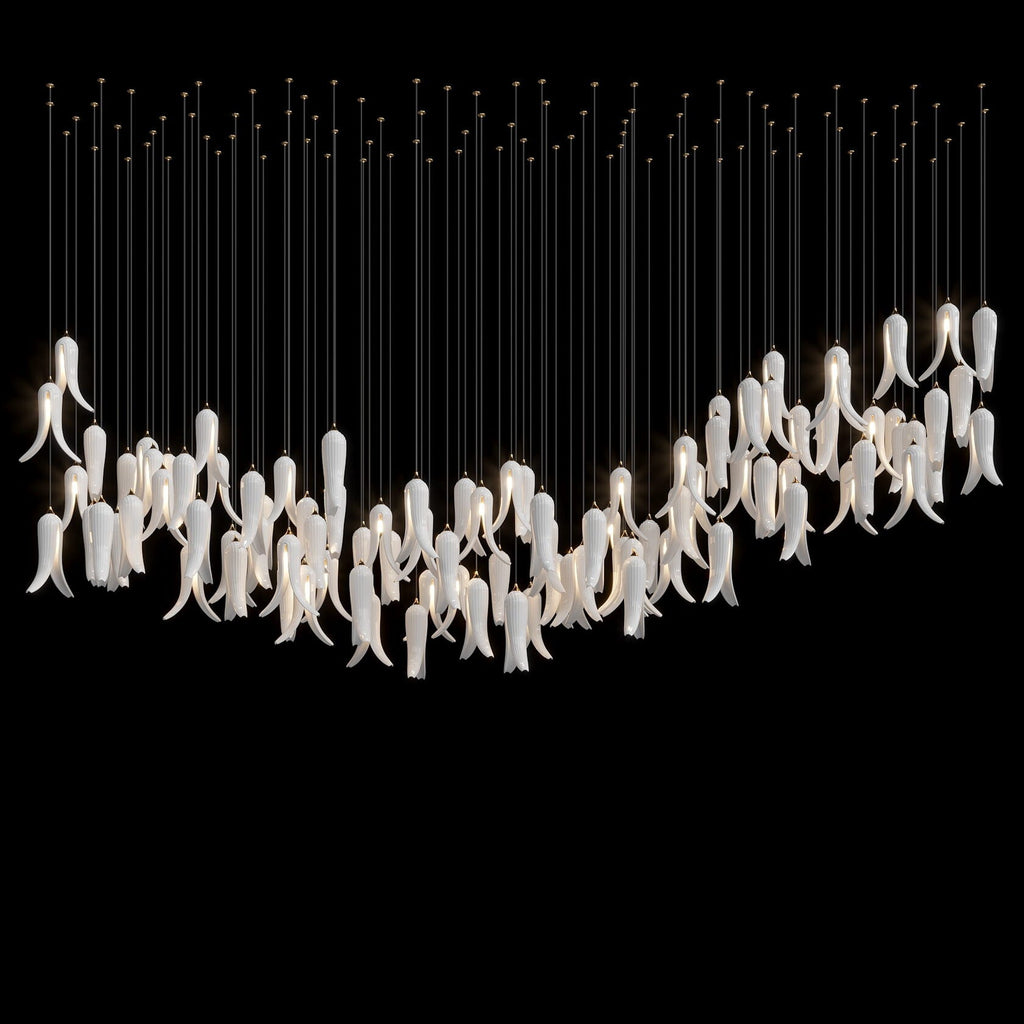 White Pepper Cascade Chandelier