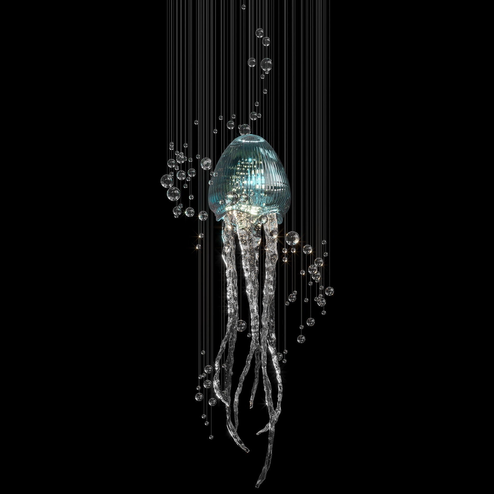 Aqua Jellyfish Chandelier