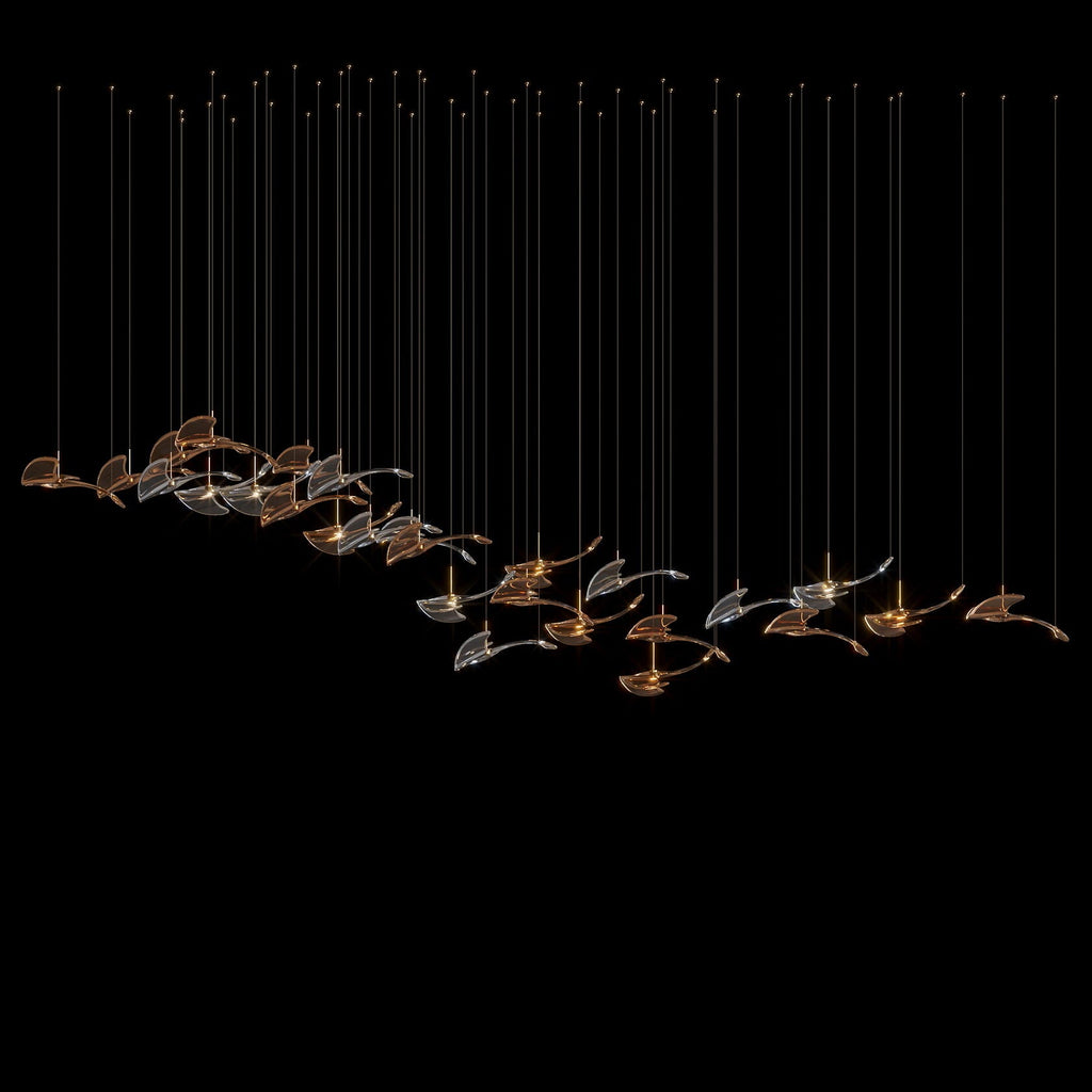 Glass Swallow Flight Chandelier
