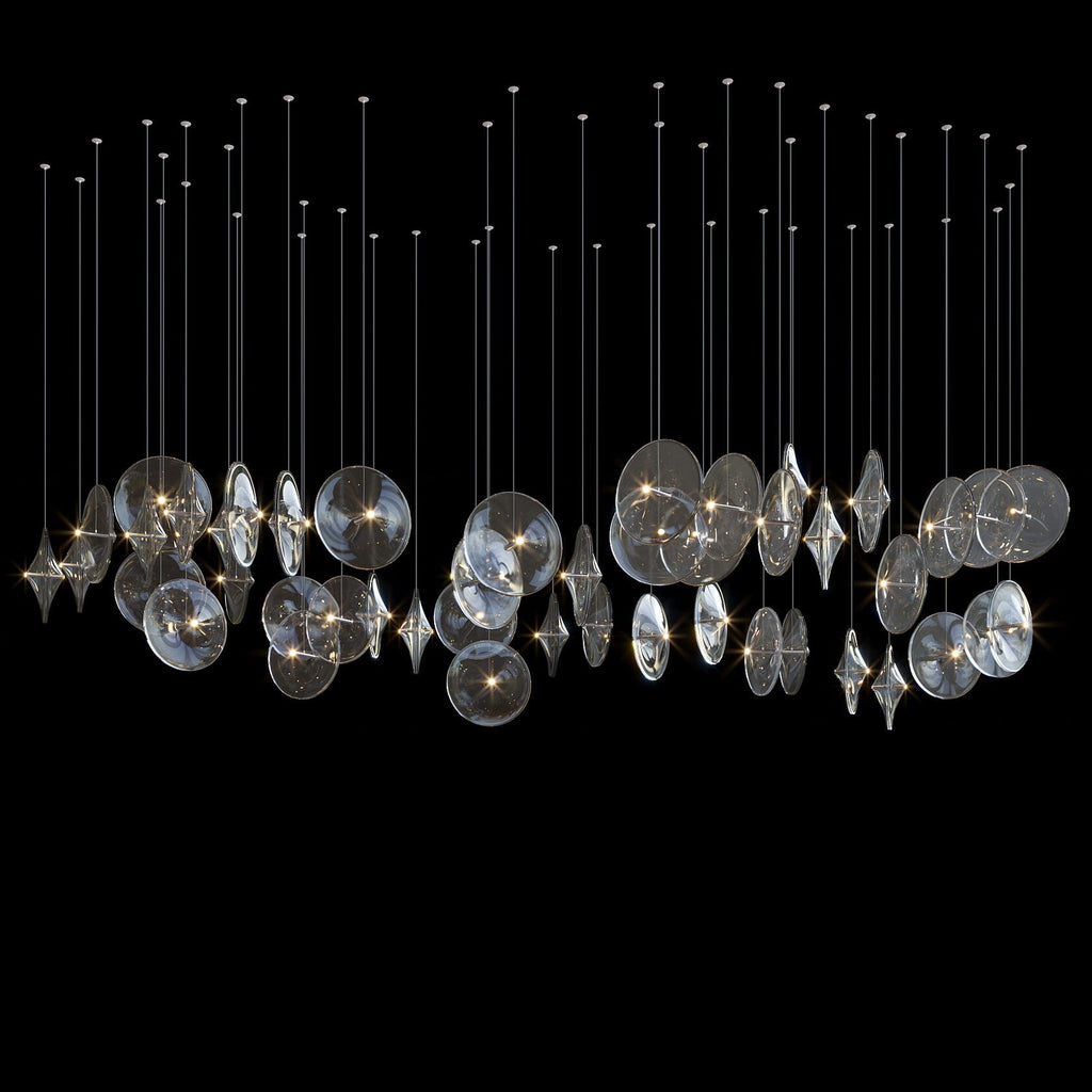 Smoke Glass Disc Cluster Chandelier