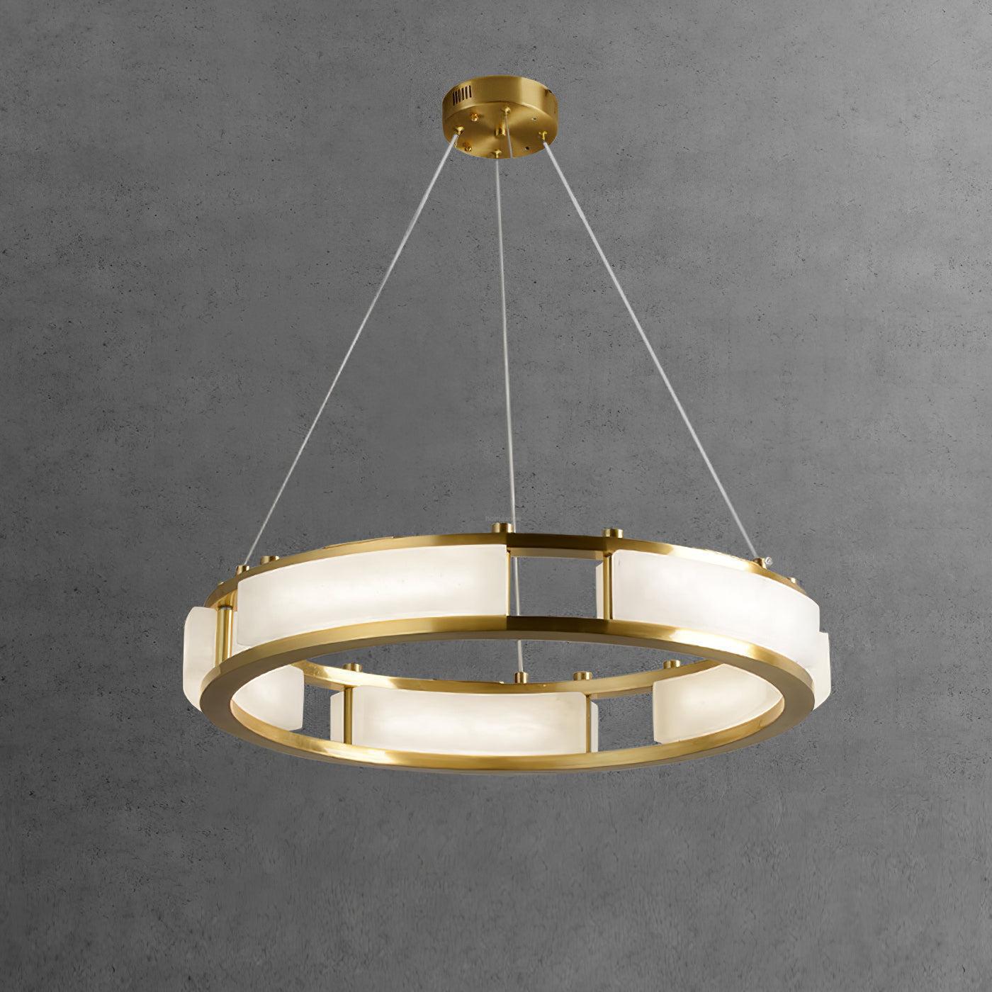 Qatar Alabaster Round Chandelier by Bling Lighting Studio