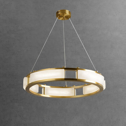 Qatar Alabaster Round Chandelier by Bling Lighting Studio