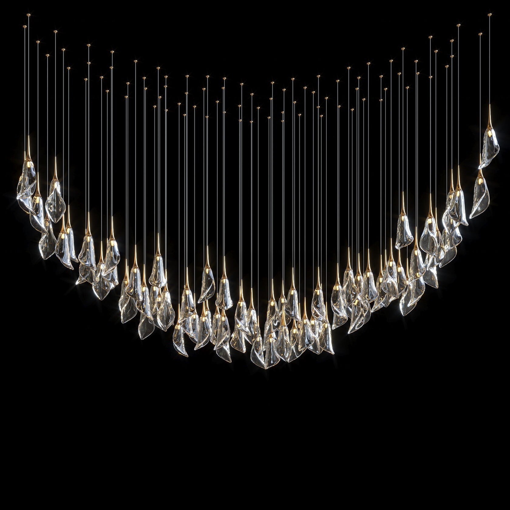 Crystal Petal Drop Chandelier