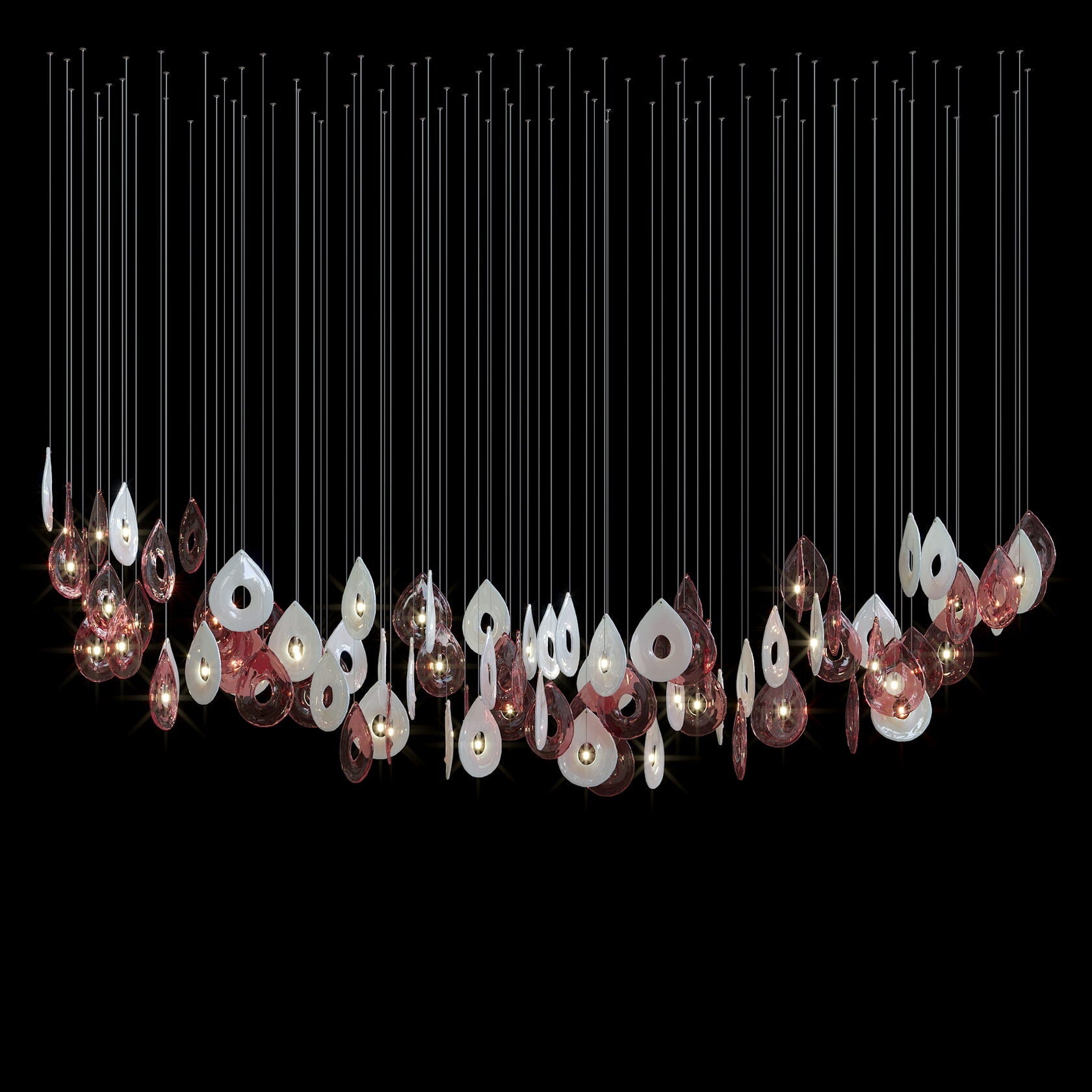 Green Halo Drop Chandelier