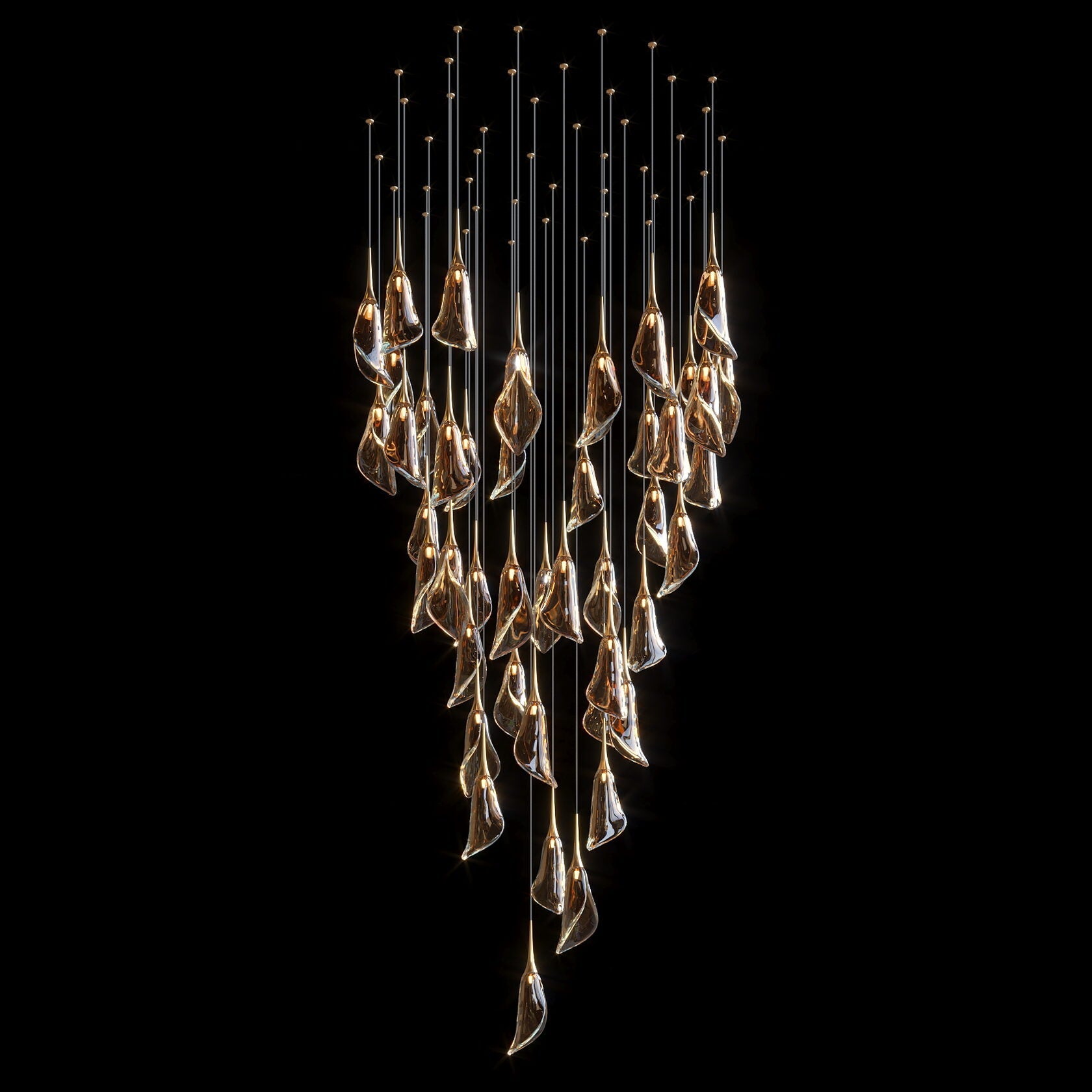Crystal Petal Drop Chandelier