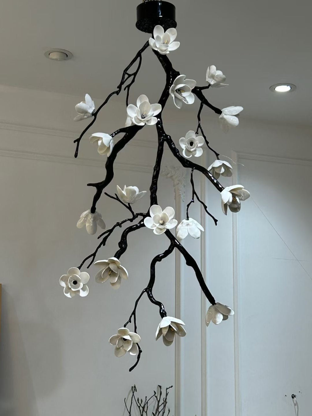 Large Long Branch Flower Chandelier by Bling Lighting Studio