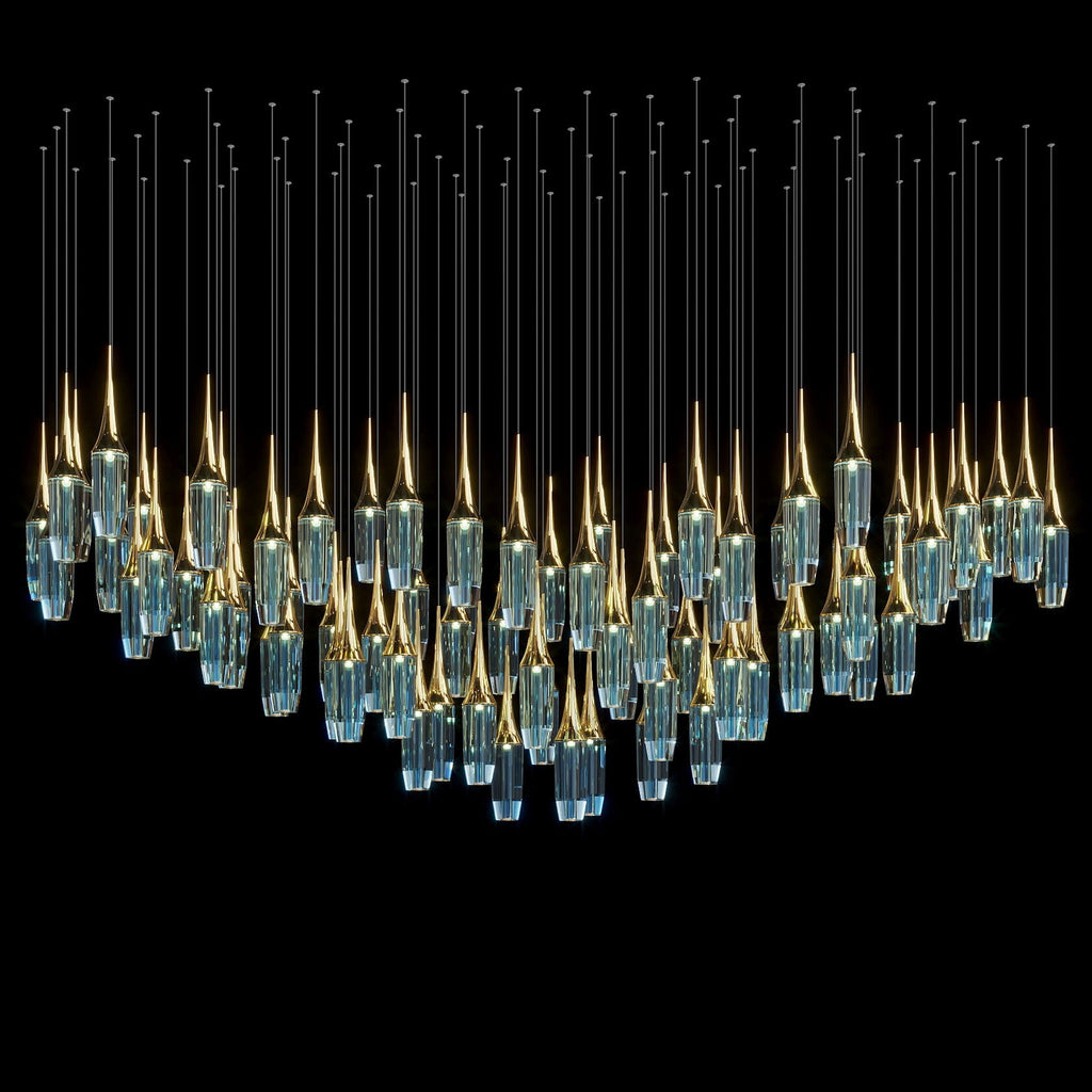 Aqua Crystal Spire Chandelier