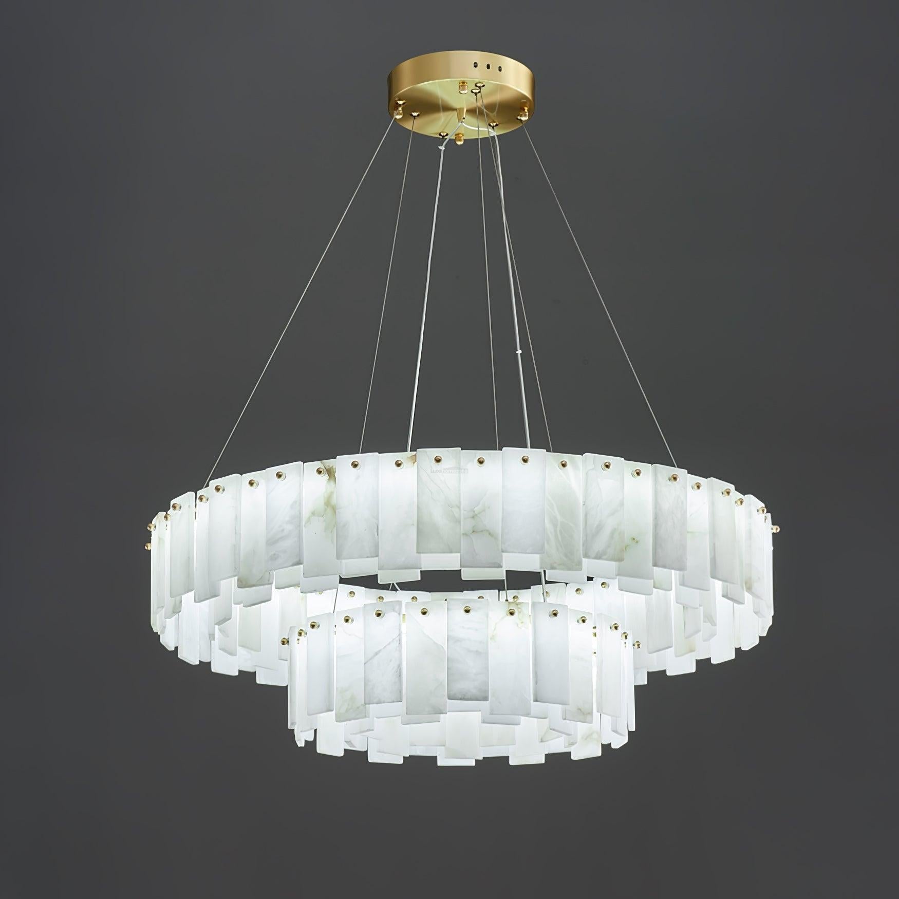 Halos Alabaster Round/Square Chandelier by Bling Lighting Studio