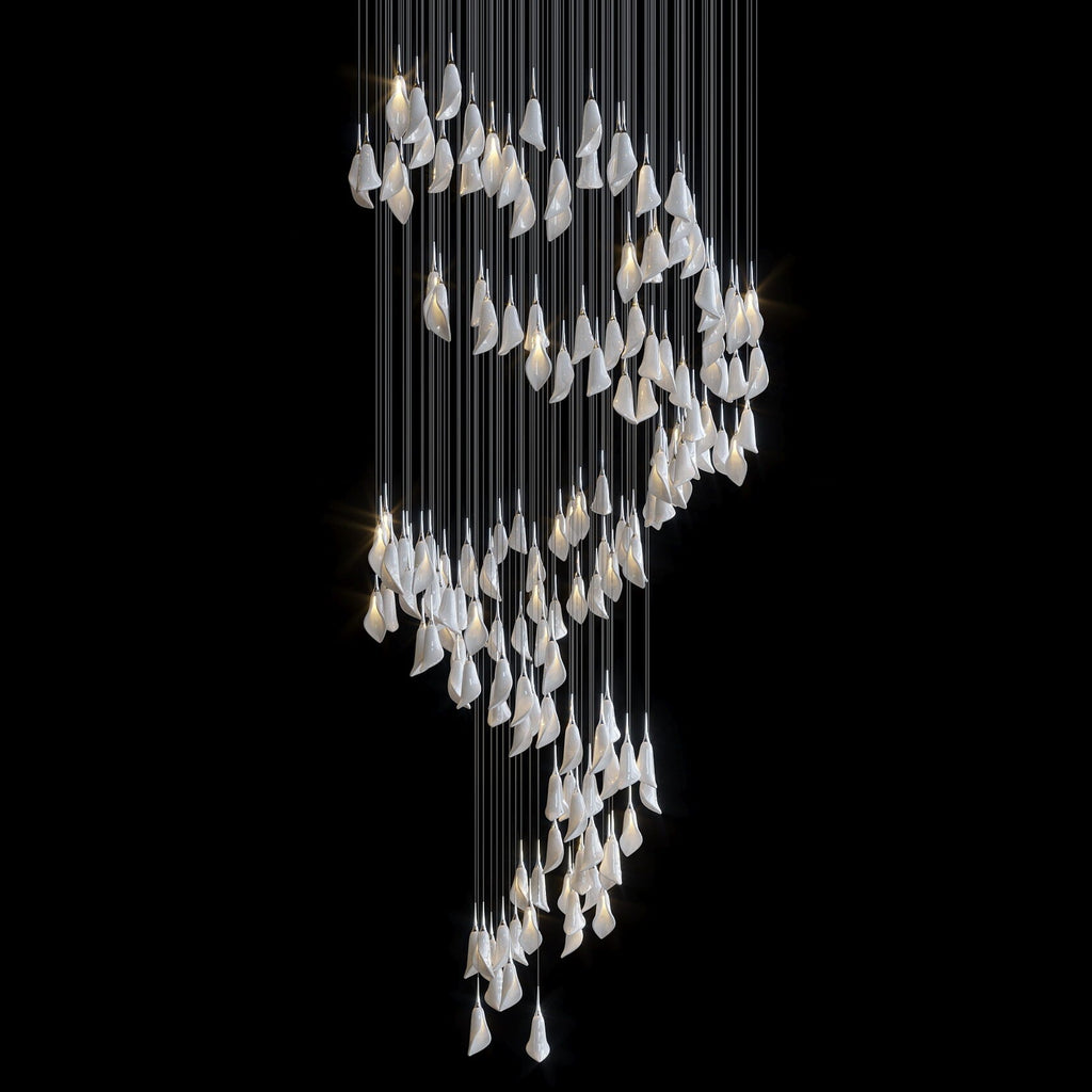 White Petal Drop Chandelier