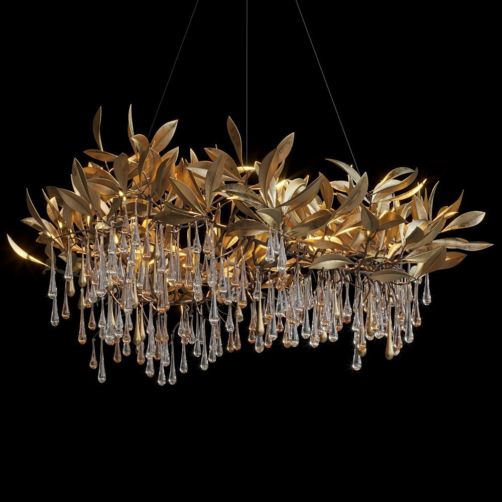 Olive Leaf Rain Chandelier