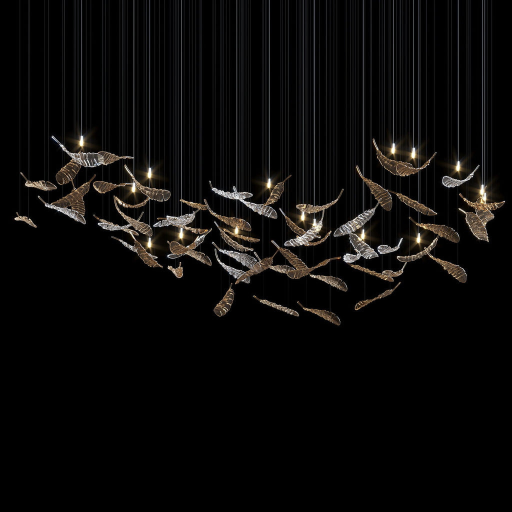 Crystal Feather Flight Chandelier