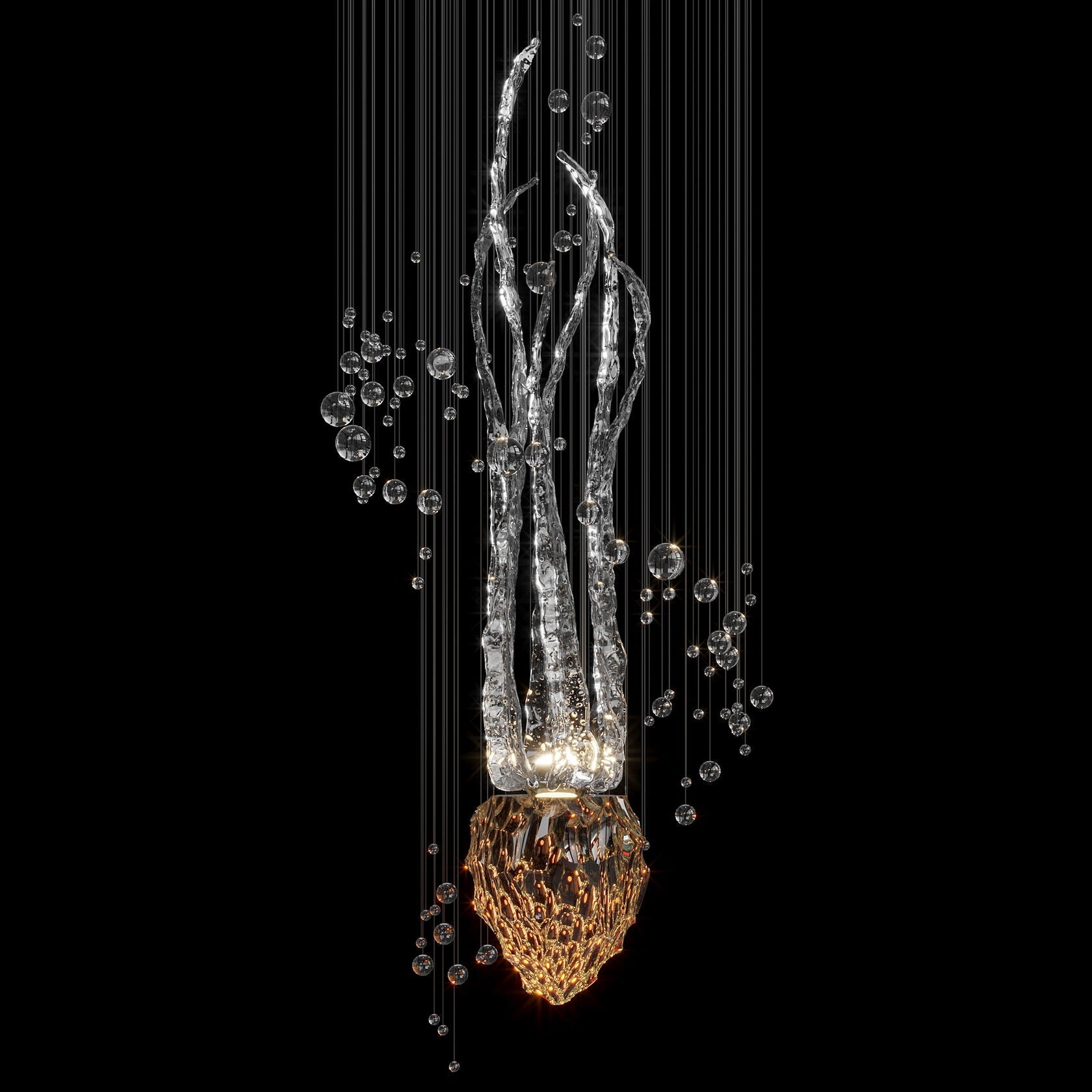 Green Sea Reed Chandelier