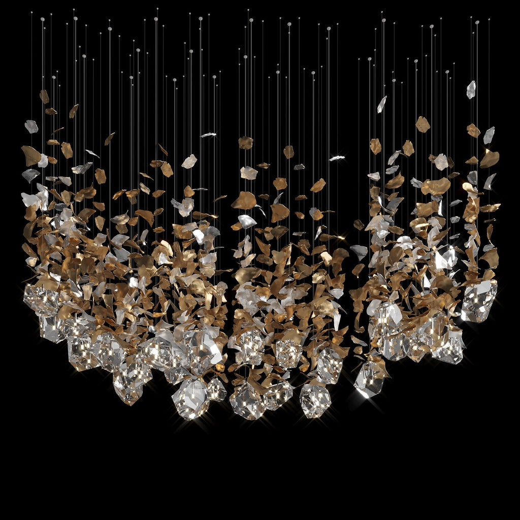 Crystal Leaf Scatter Chandelier