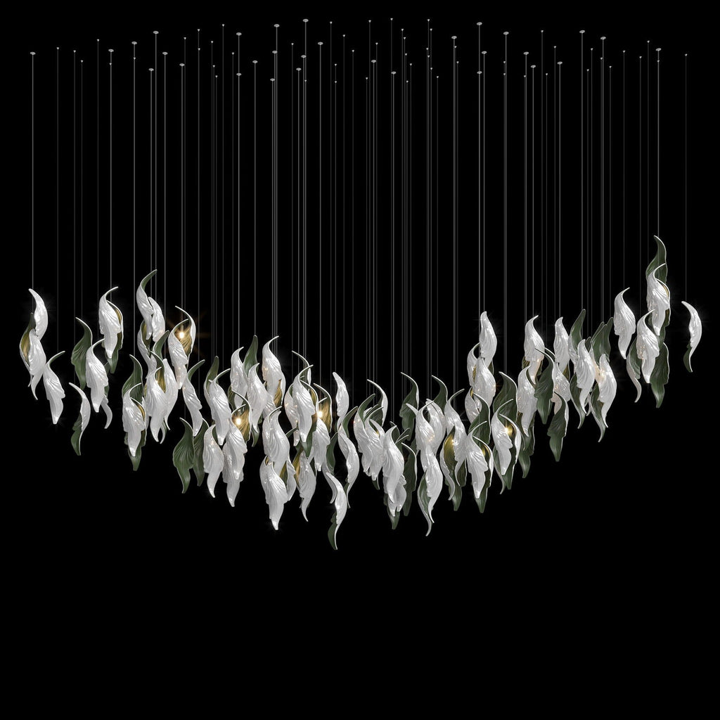 White Calla Veil Chandelier