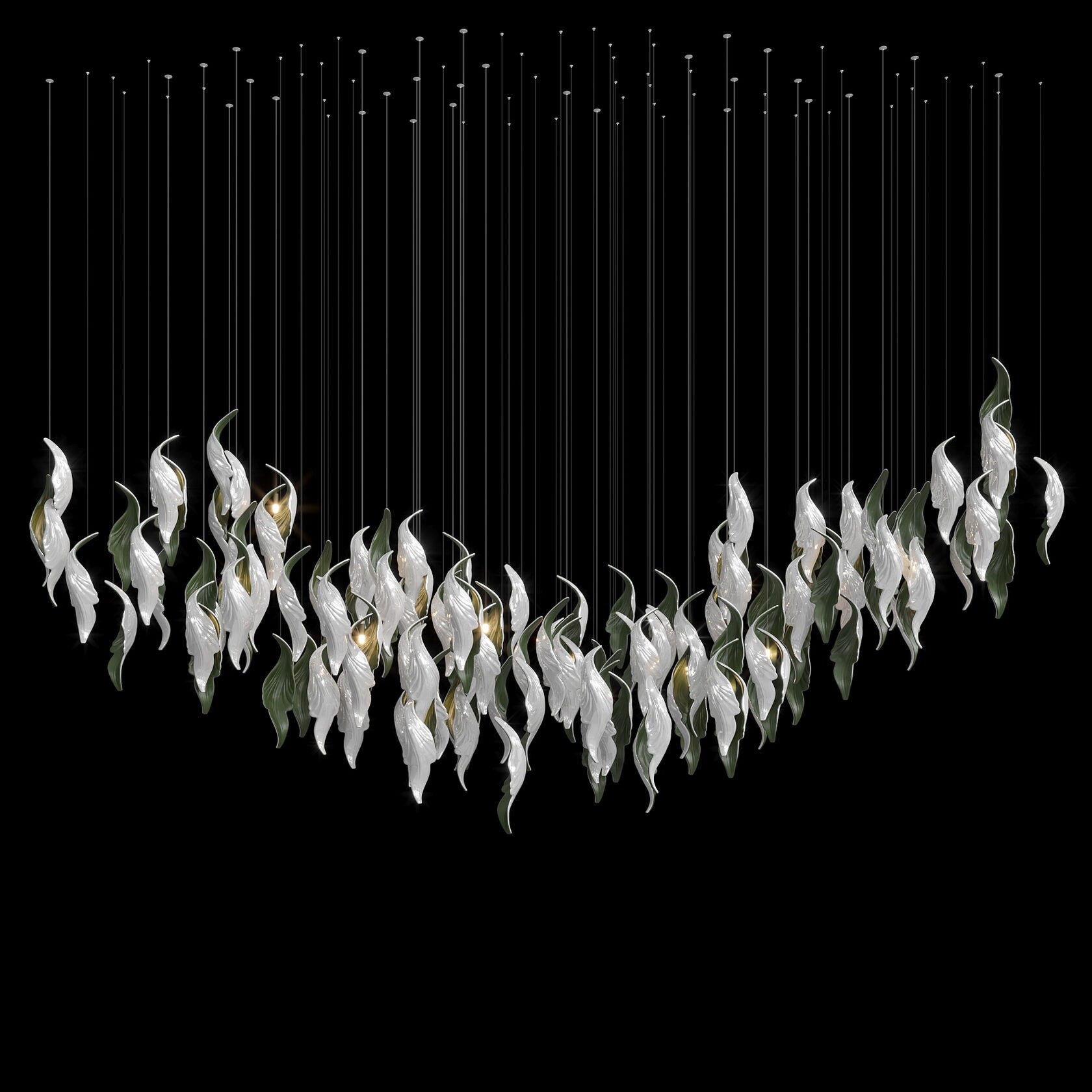 White Calla Veil Chandelier
