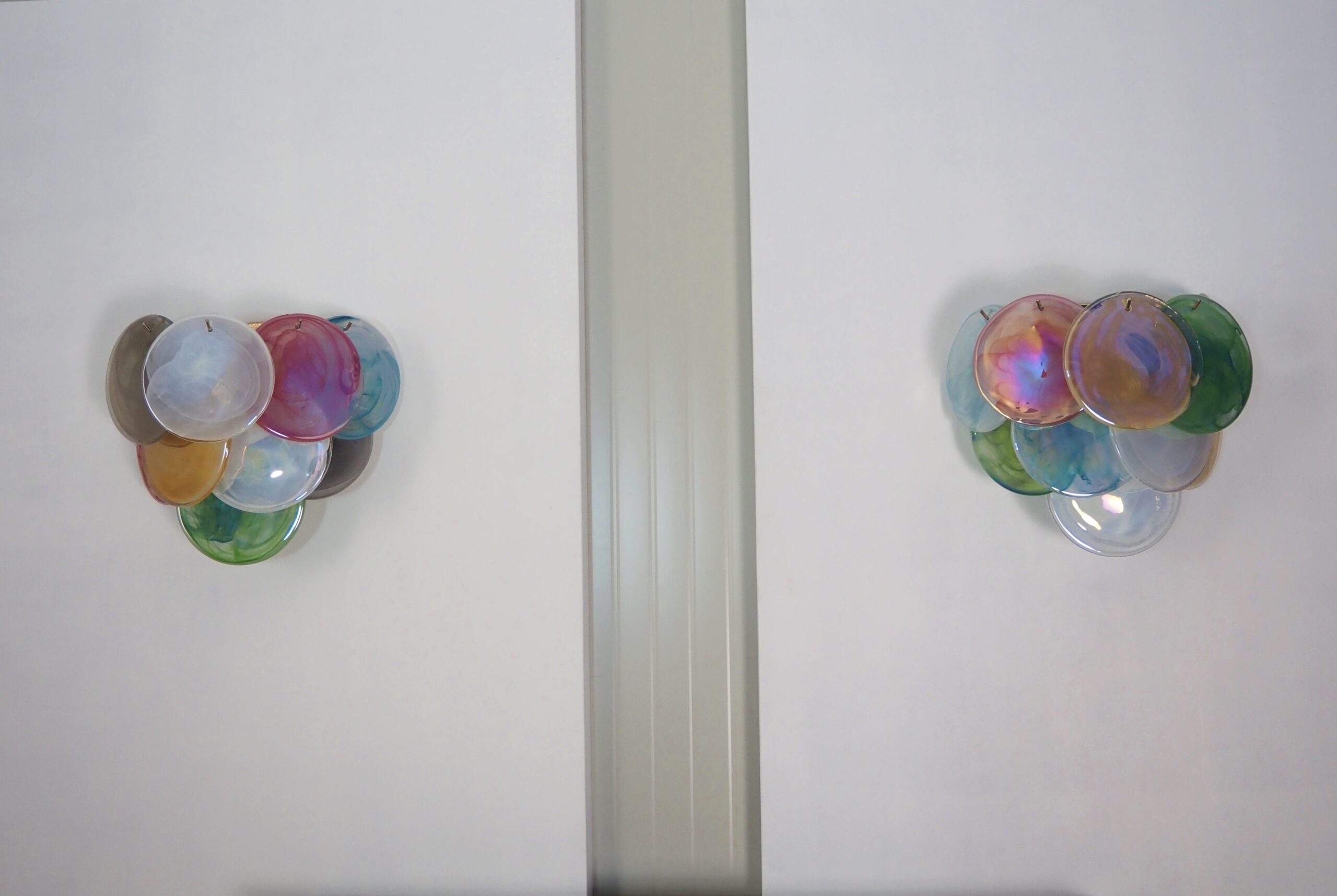 Murano Wall Lamp | 10 Multicolour Disc Glass | Set of 2