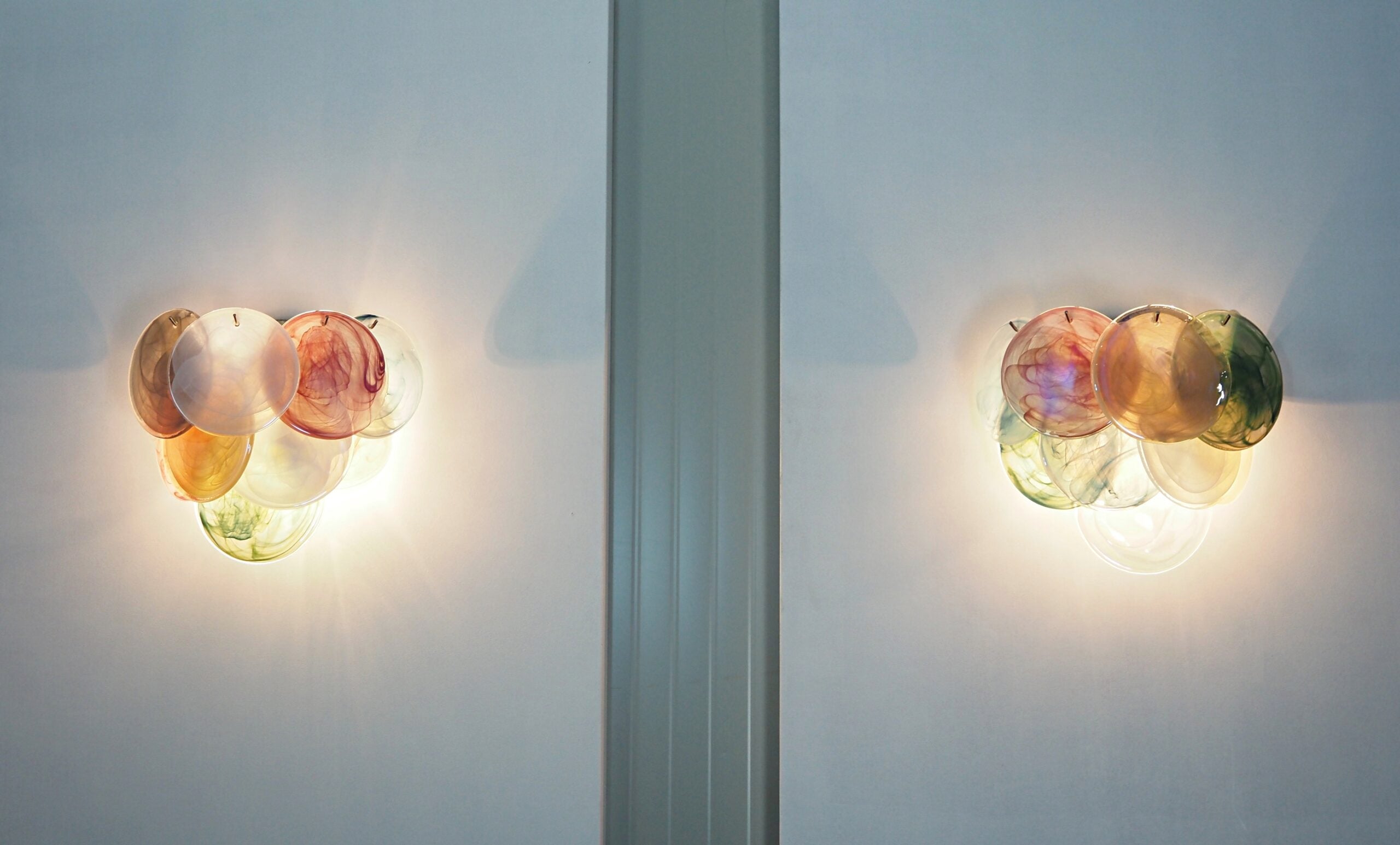 Murano Wall Lamp | 10 Multicolour Disc Glass | Set of 2