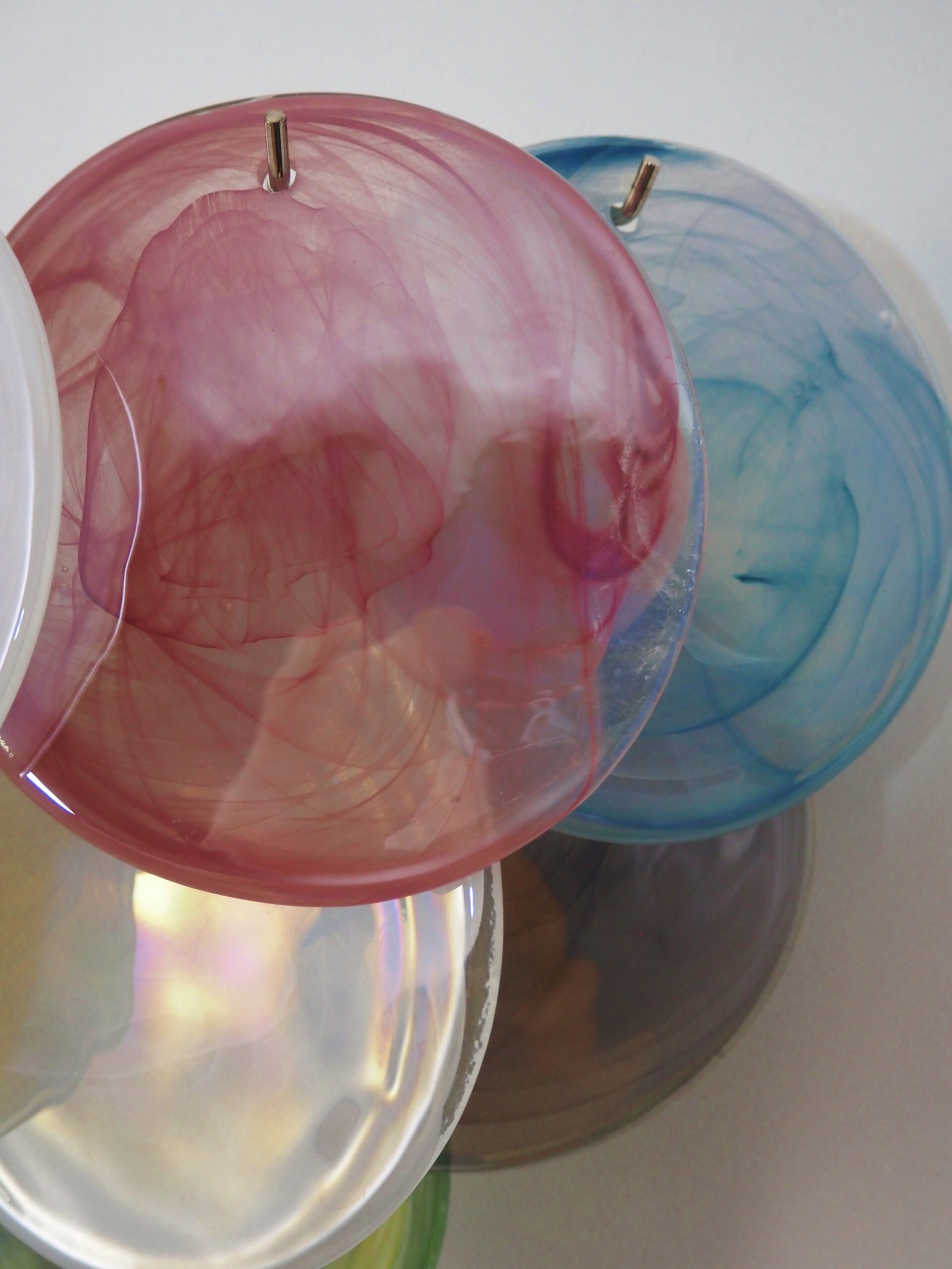 Murano Wall Lamp | 10 Multicolour Disc Glass | Set of 2