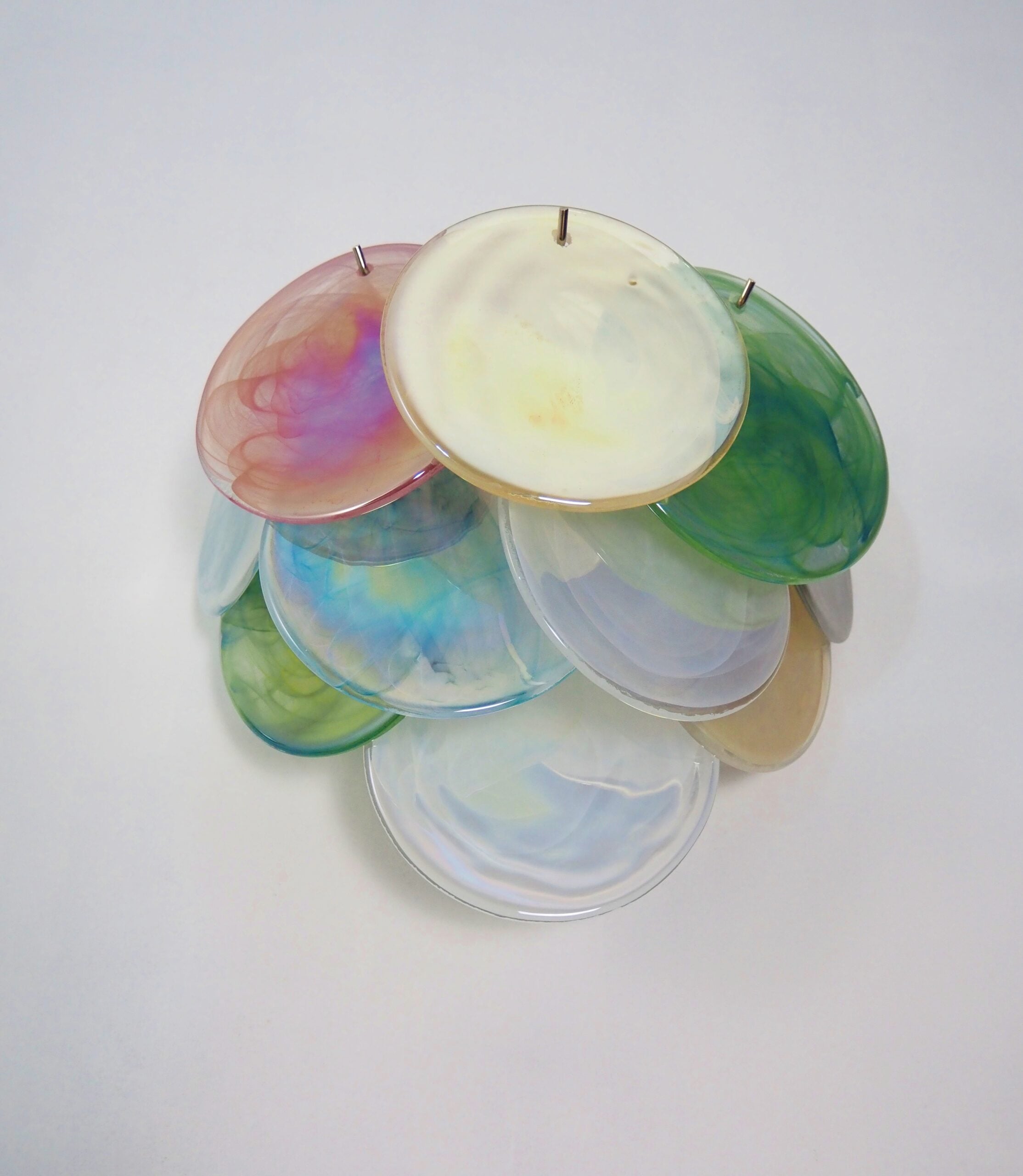 Murano Wall Lamp | 10 Multicolour Disc Glass | Set of 2