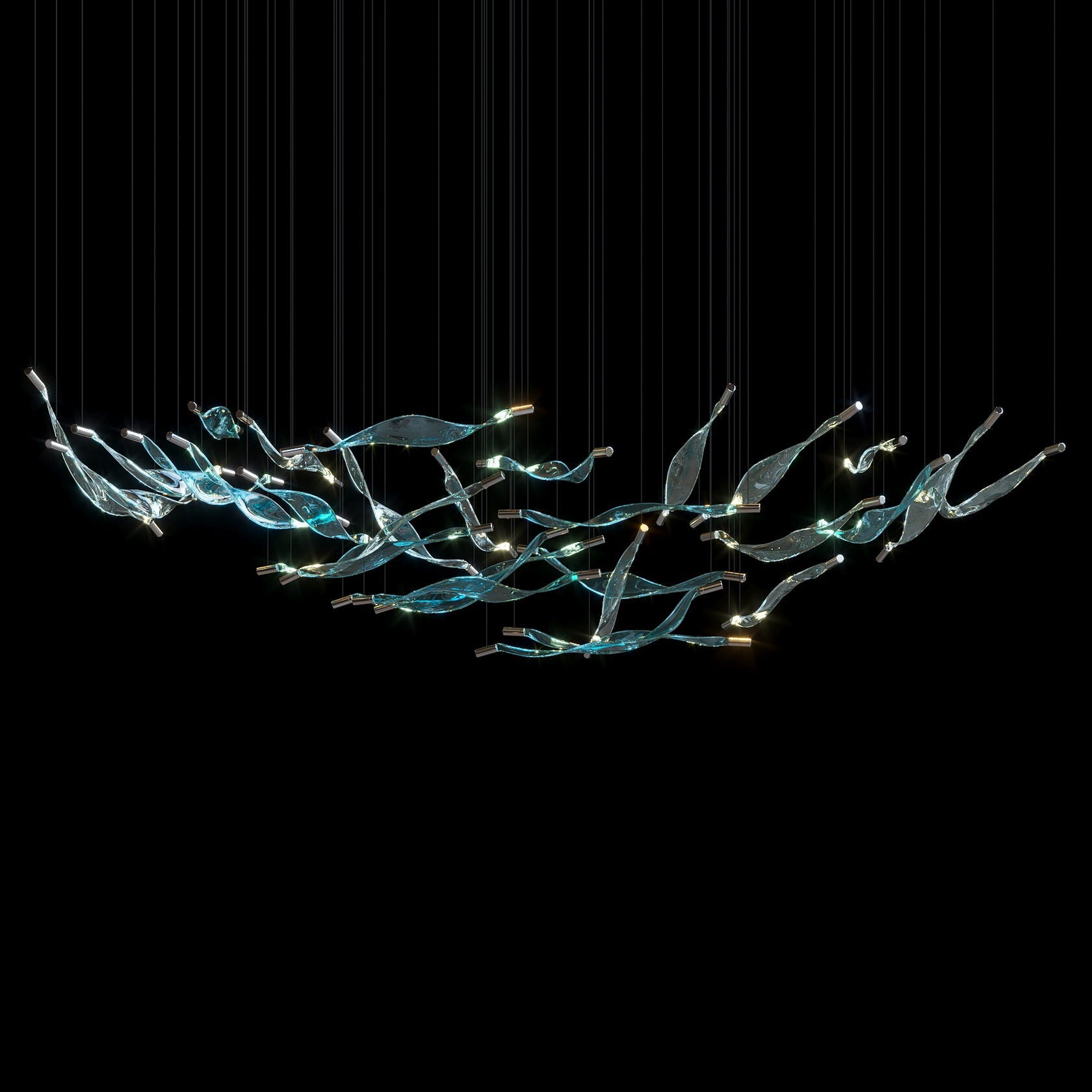 Blush Ribbon Wave Chandelier
