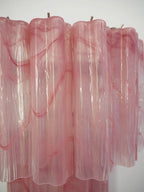 Murano Wall Lamp | 13 Pink Alabaster Glass Tubes | Set of 2