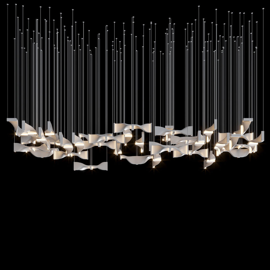 White Ribbon Wave Chandelier
