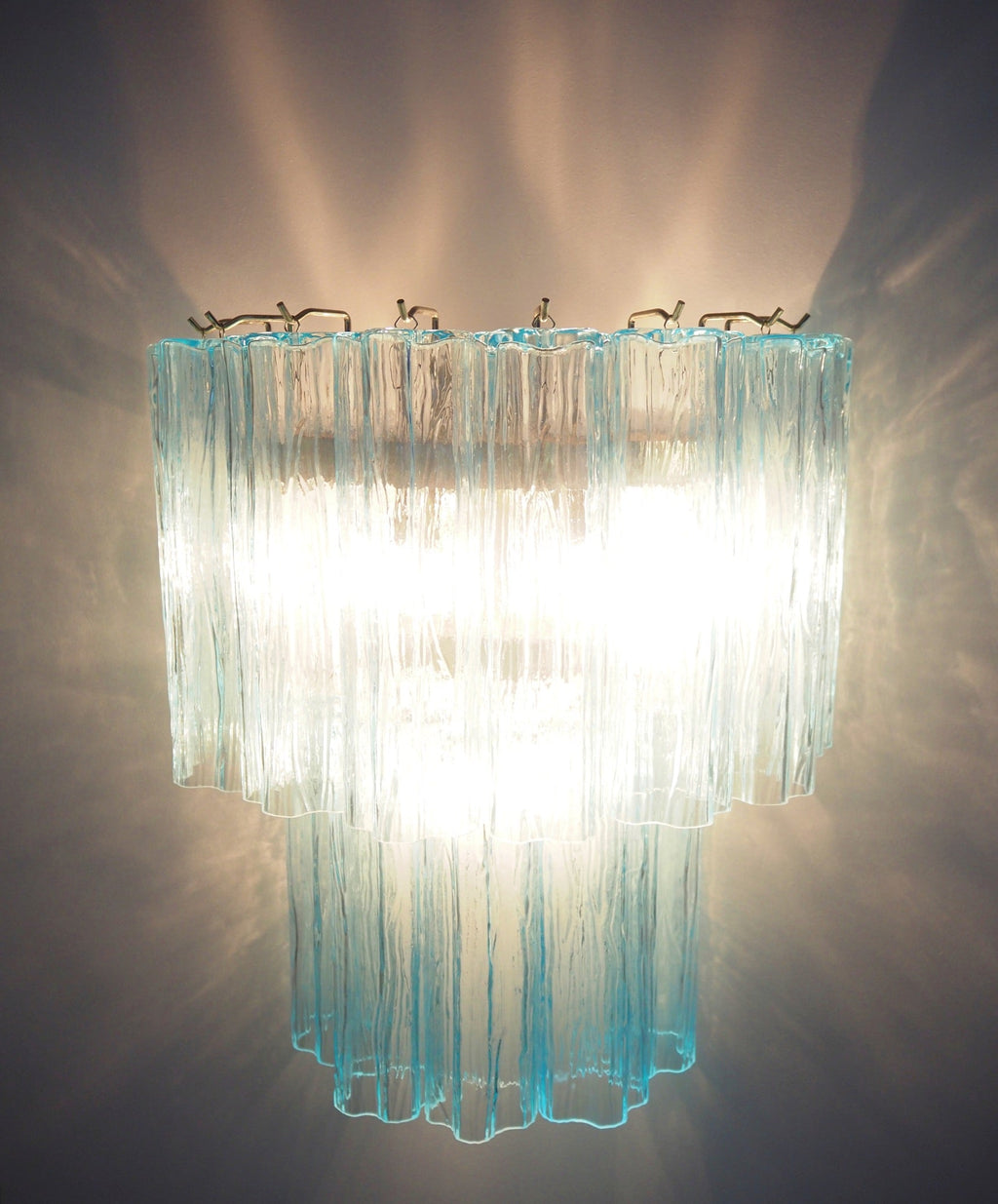 Murano Wall Lamp | 13 Blue Glass Tubes | Set of 2
