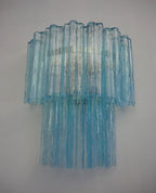 Murano Wall Lamp | 13 Blue Glass Tubes | Set of 2