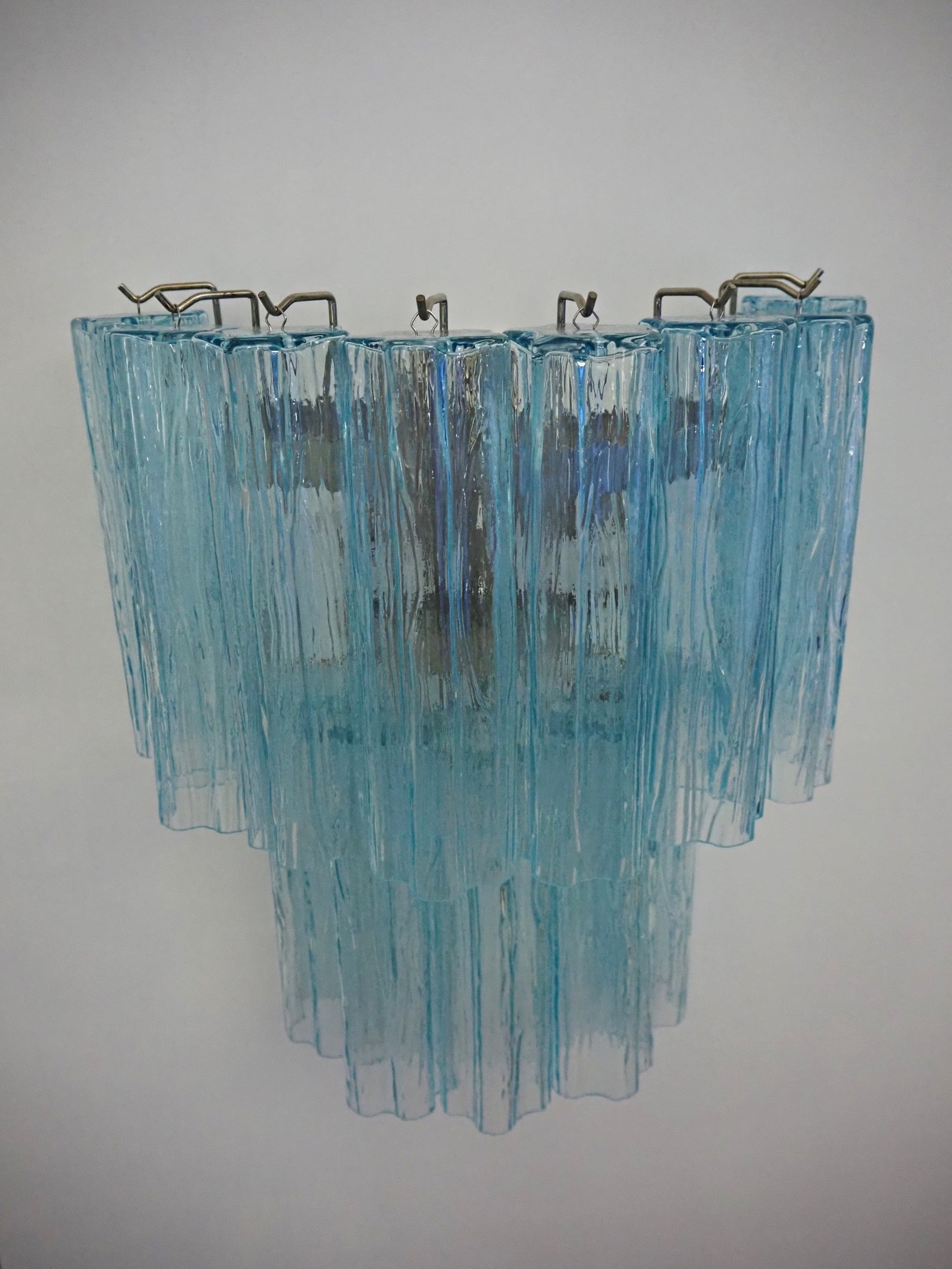 Murano Wall Lamp | 13 Blue Glass Tubes | Set of 2
