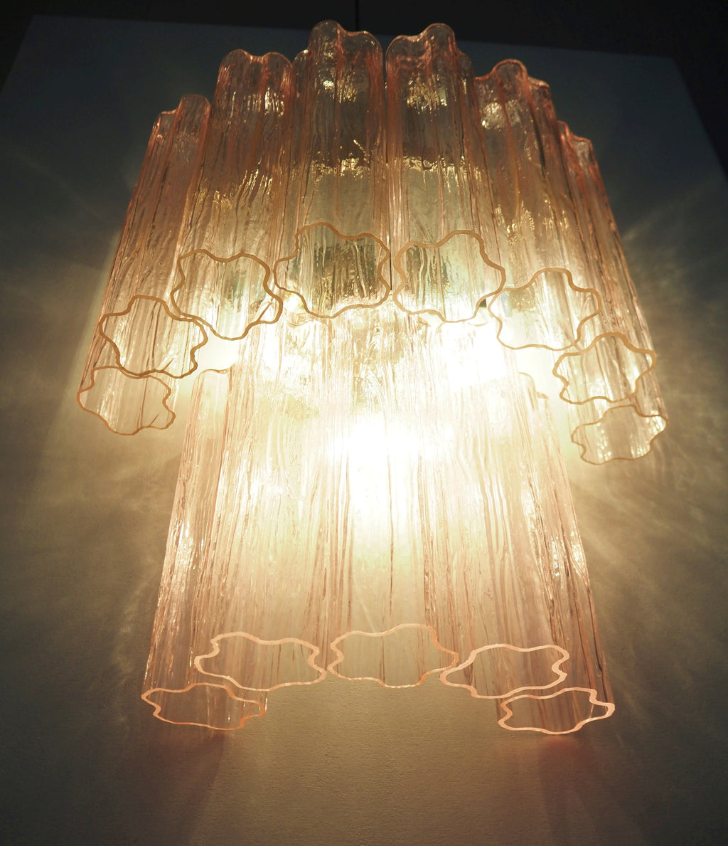 Murano Wall Lamp | 13 Pink Tube Glass | Set of 2