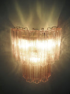 Murano Wall Lamp | 13 Pink Tube Glass | Set of 2
